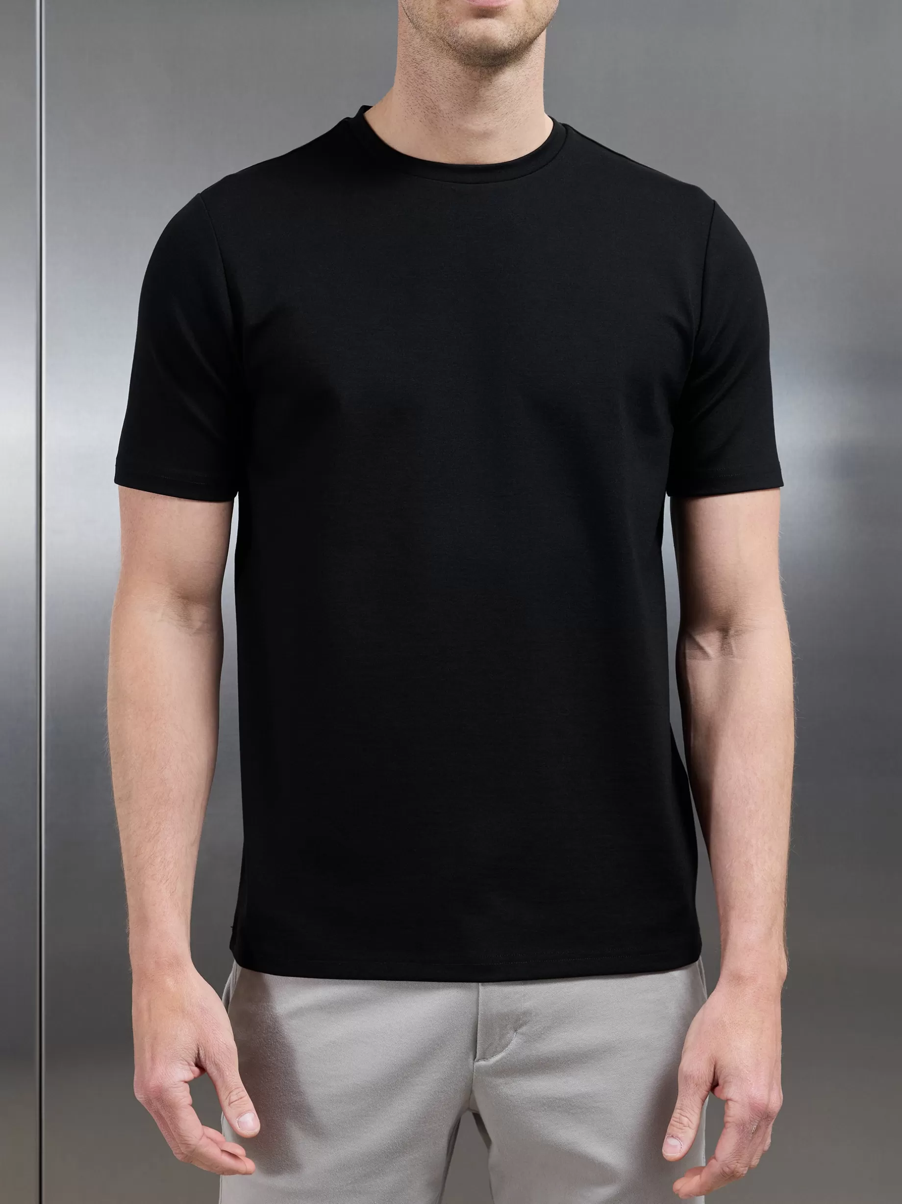 Cheap ARNE Mid Weight Interlock Essential T-Shirt - Black