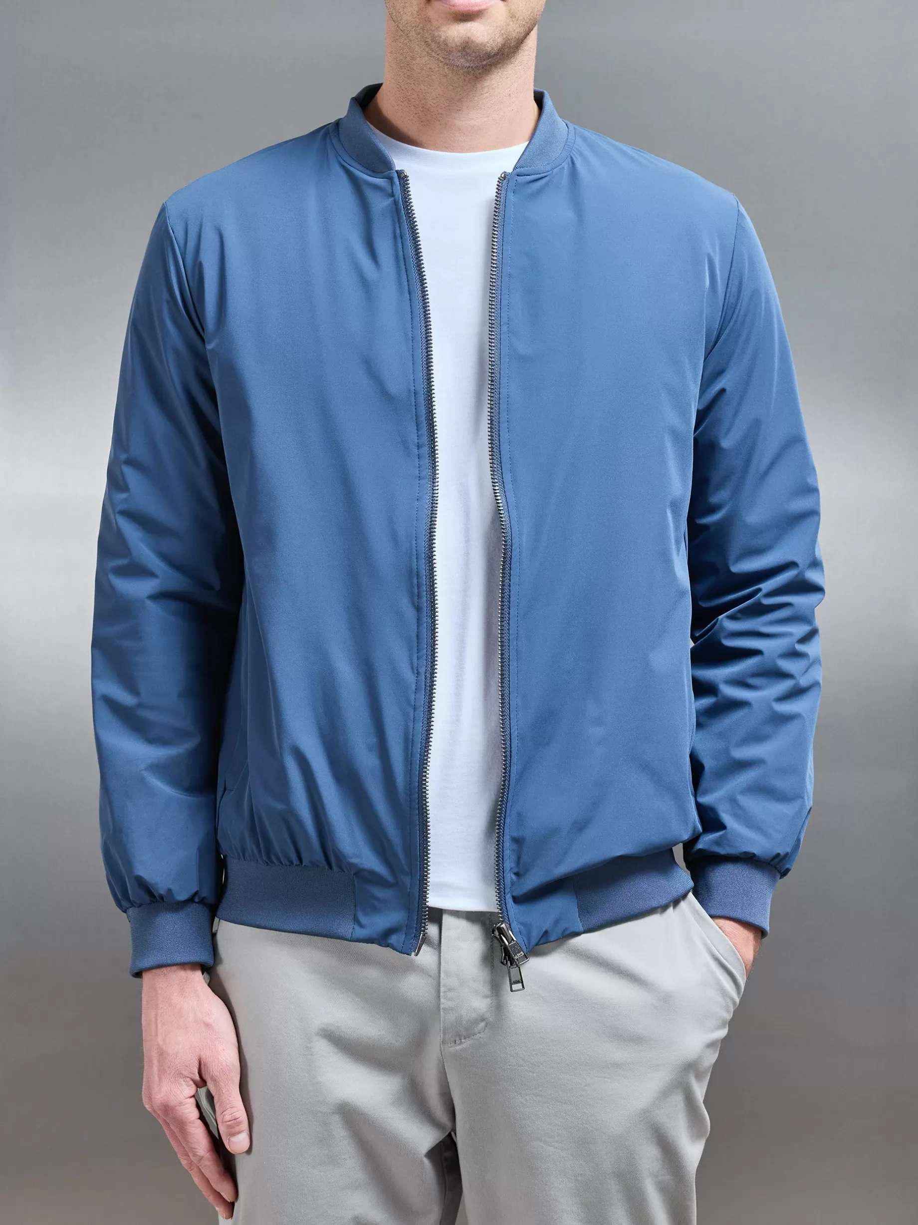 Discount ARNE Nylon Padded Bomber Jacket - Air Force Blue AirForceBlue