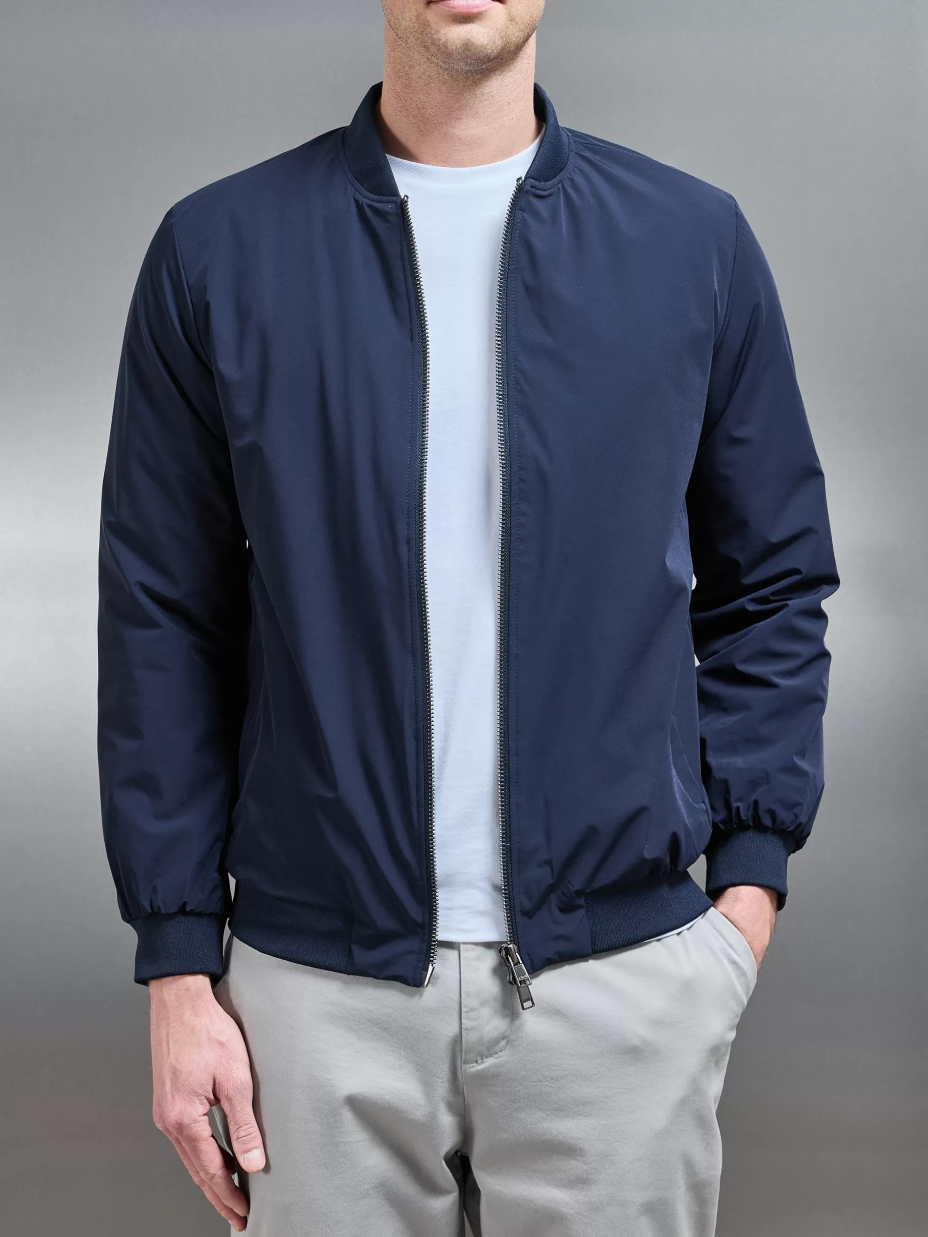 Outlet ARNE Nylon Padded Bomber Jacket - Navy