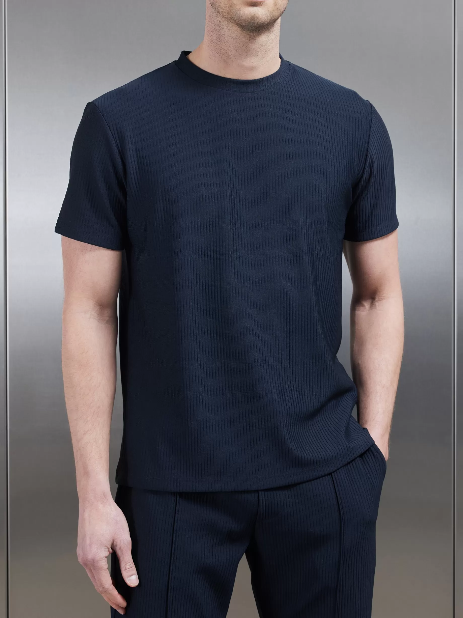 Best Sale ARNE Pleated T-Shirt - Navy