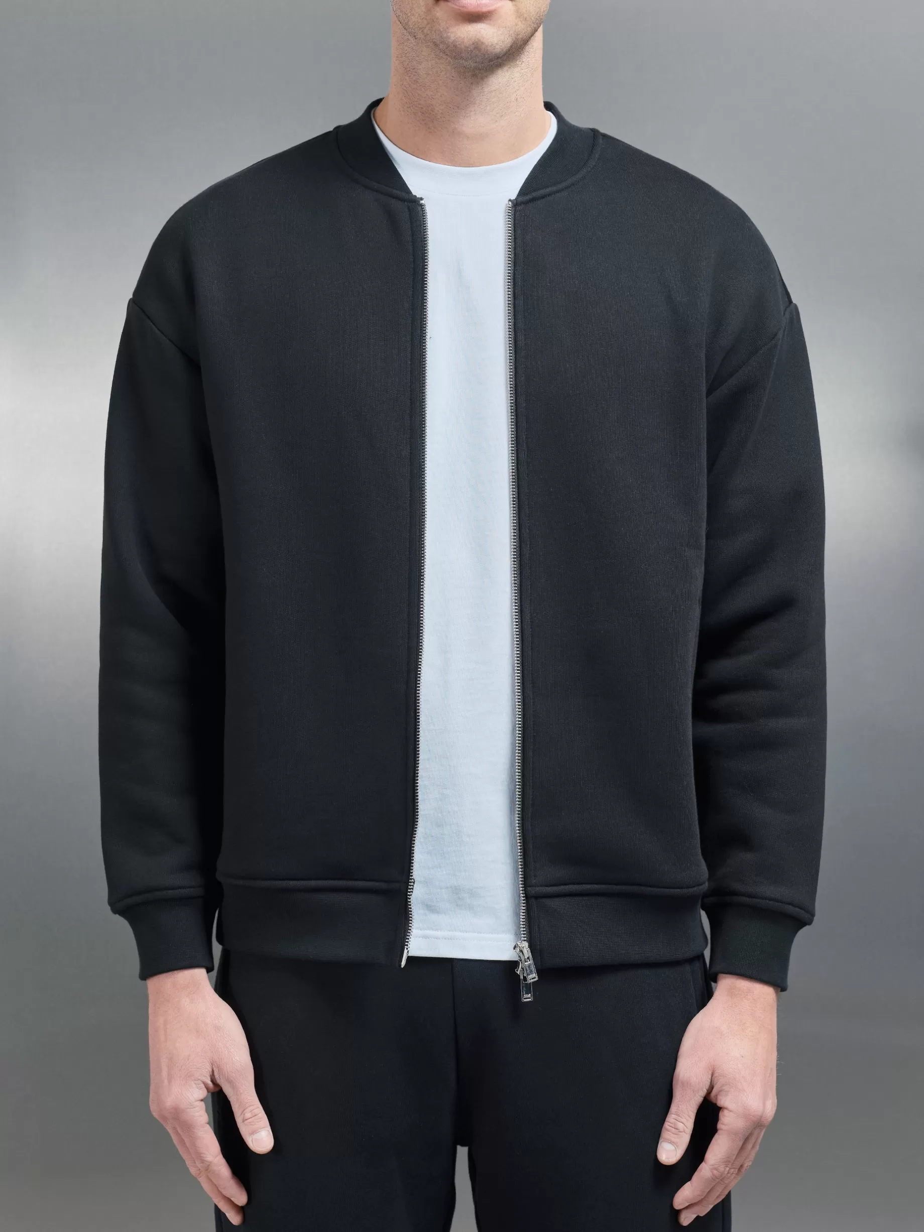 New ARNE Relaxed Fit Bomber Jacket - Black