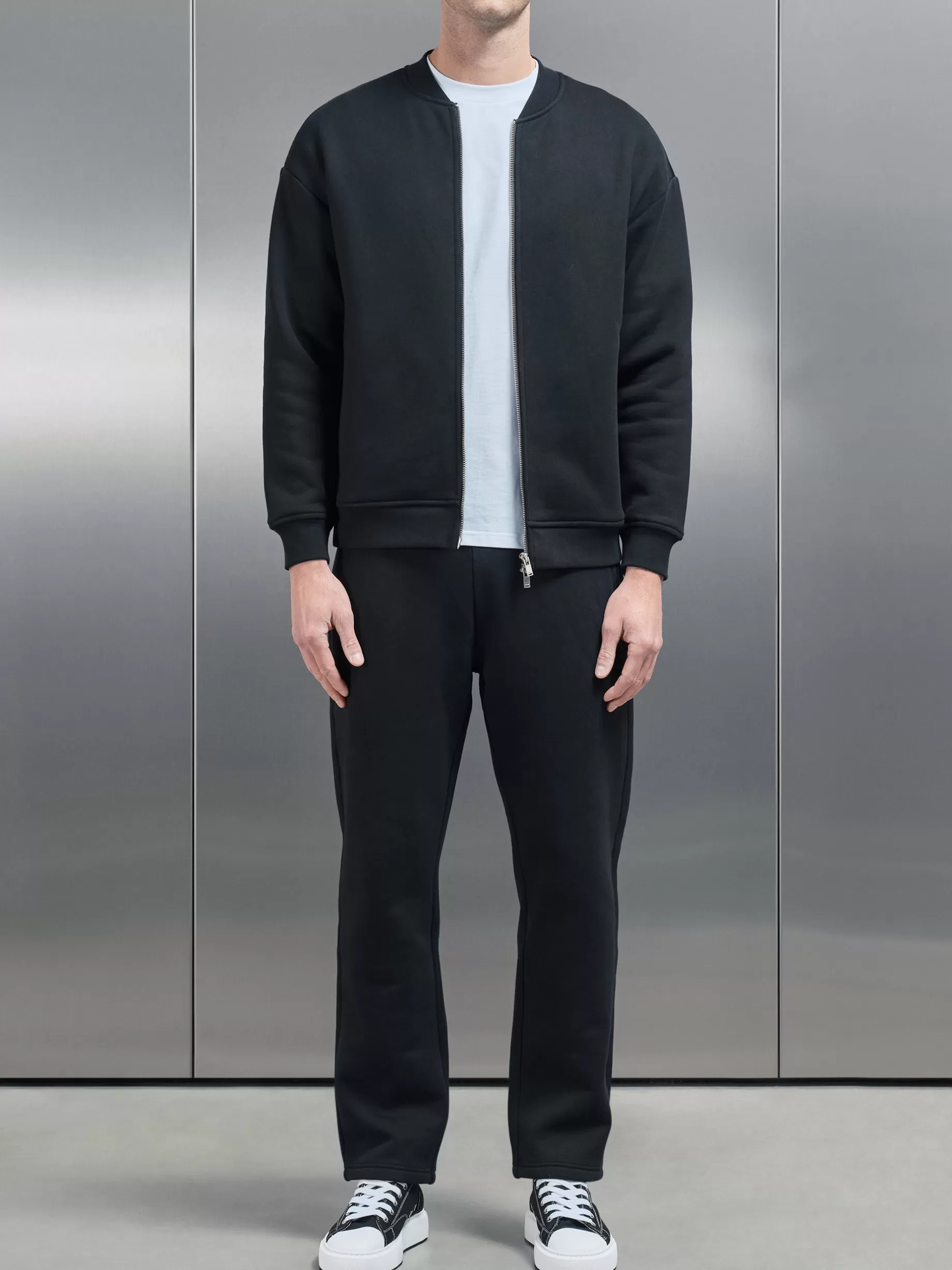 New ARNE Relaxed Fit Bomber Jacket - Black