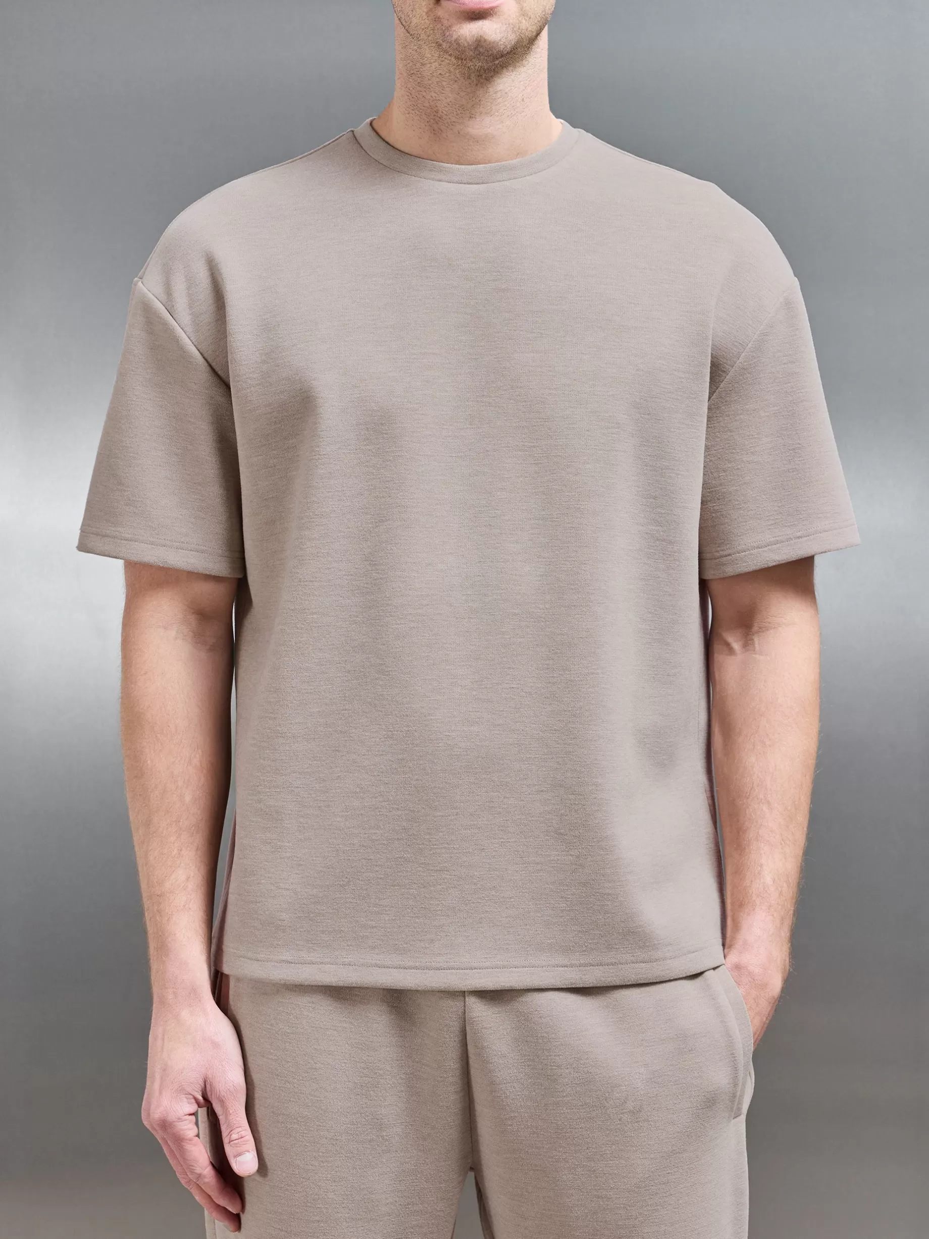 Discount ARNE Relaxed Fit Knitted T-Shirt - Stone