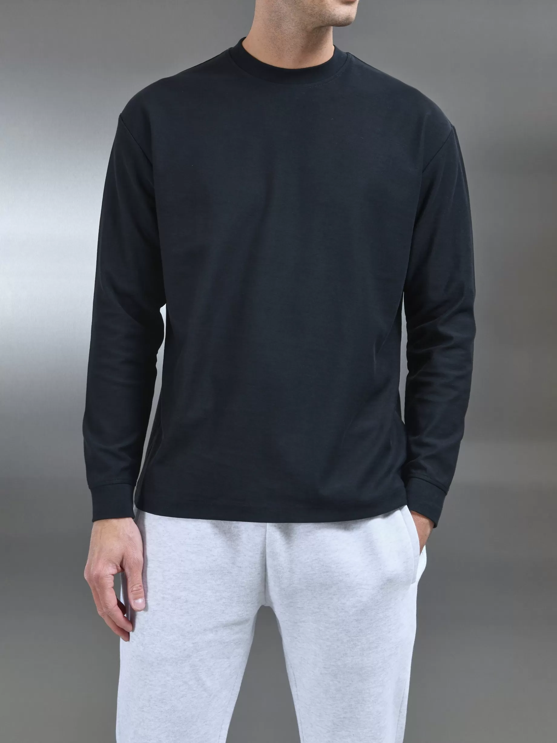 Shop ARNE Relaxed Fit Long Sleeve T-Shirt - Black