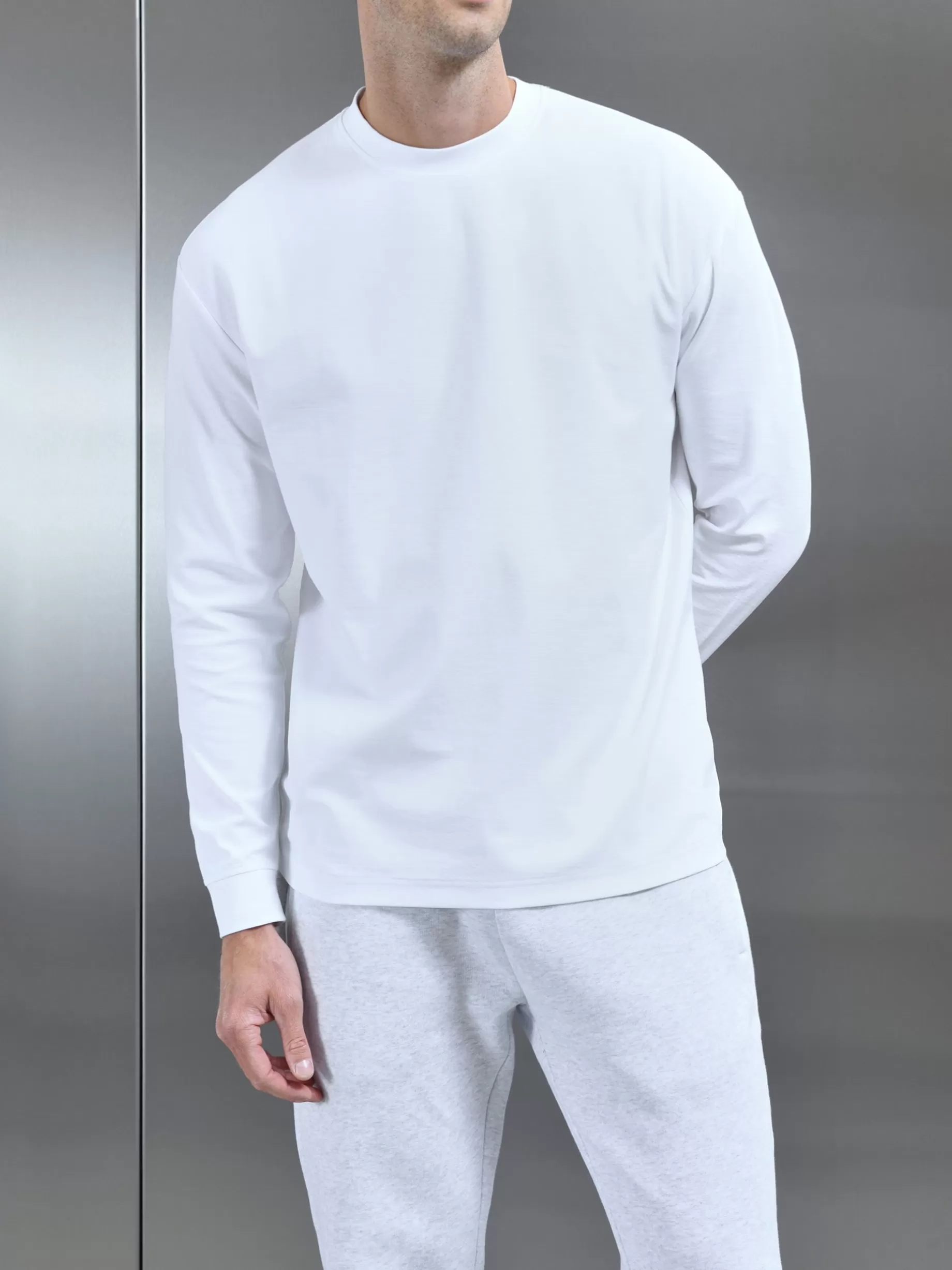 Discount ARNE Relaxed Fit Long Sleeve T-Shirt - White