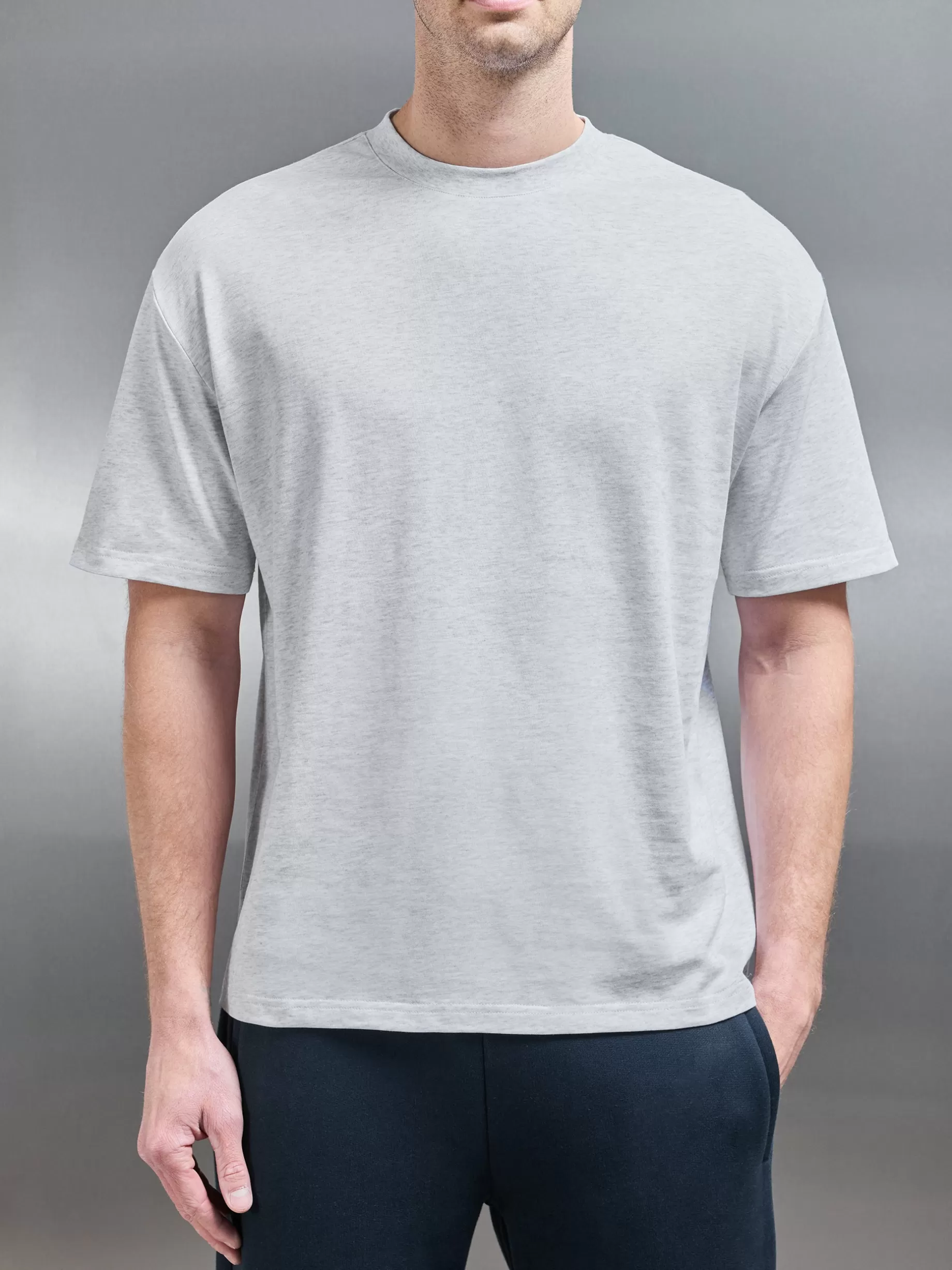 New ARNE Relaxed Fit T-Shirt - Marl Grey MarlGrey