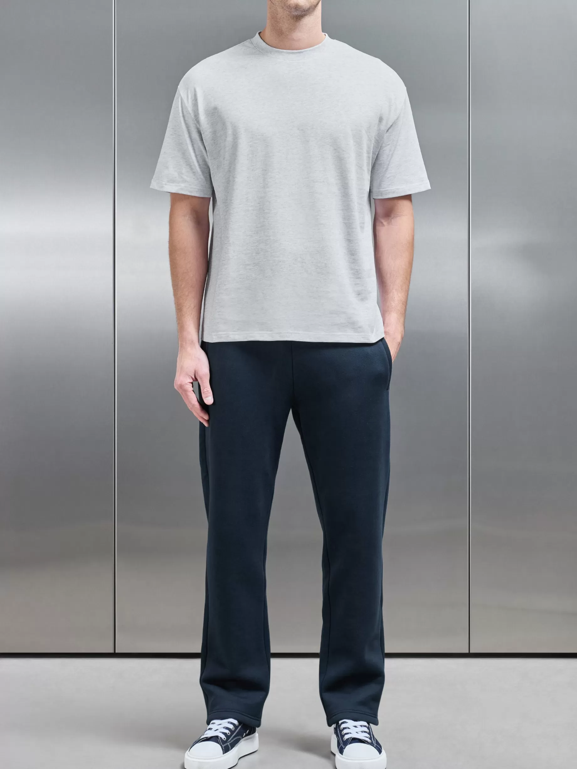 New ARNE Relaxed Fit T-Shirt - Marl Grey MarlGrey