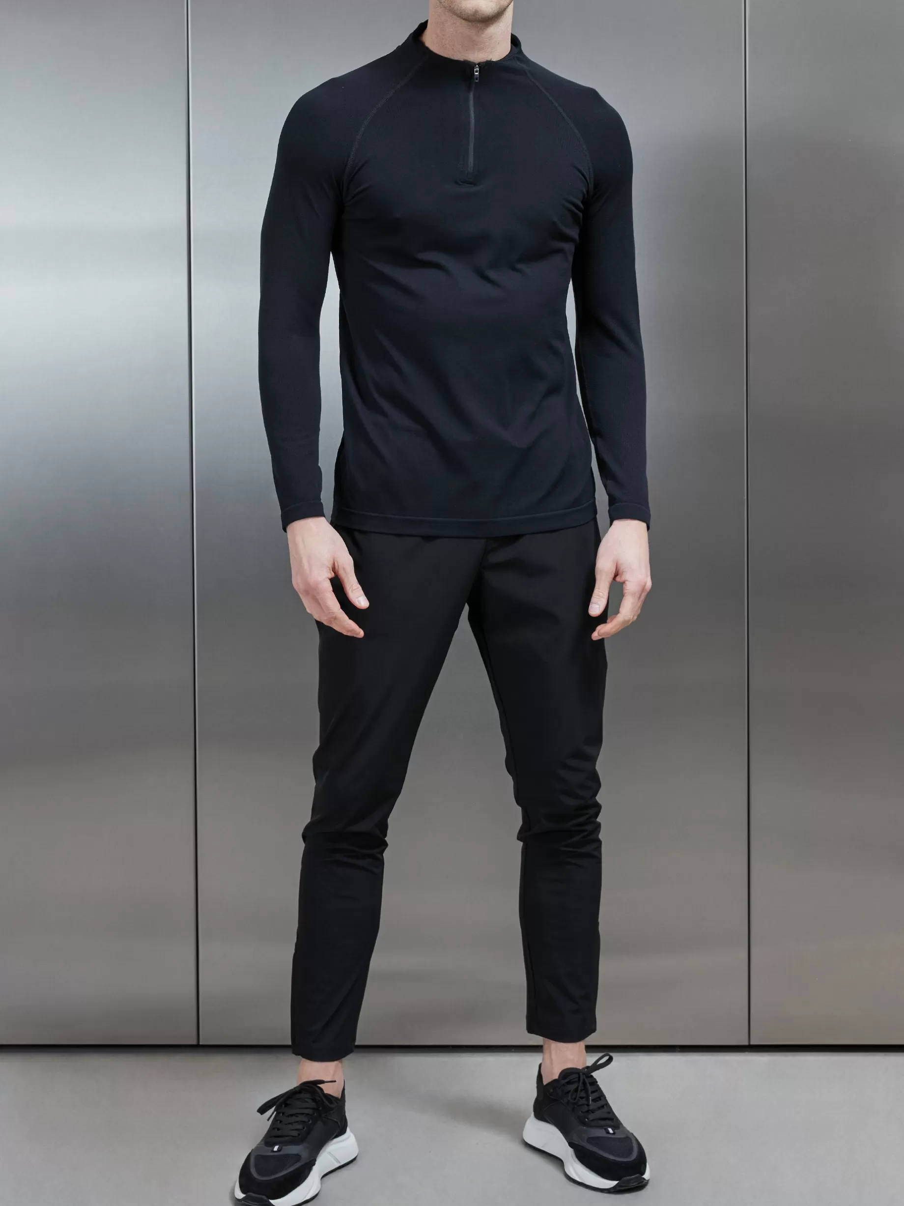 Shop ARNE Seamless Performance Quarter Zip - Black