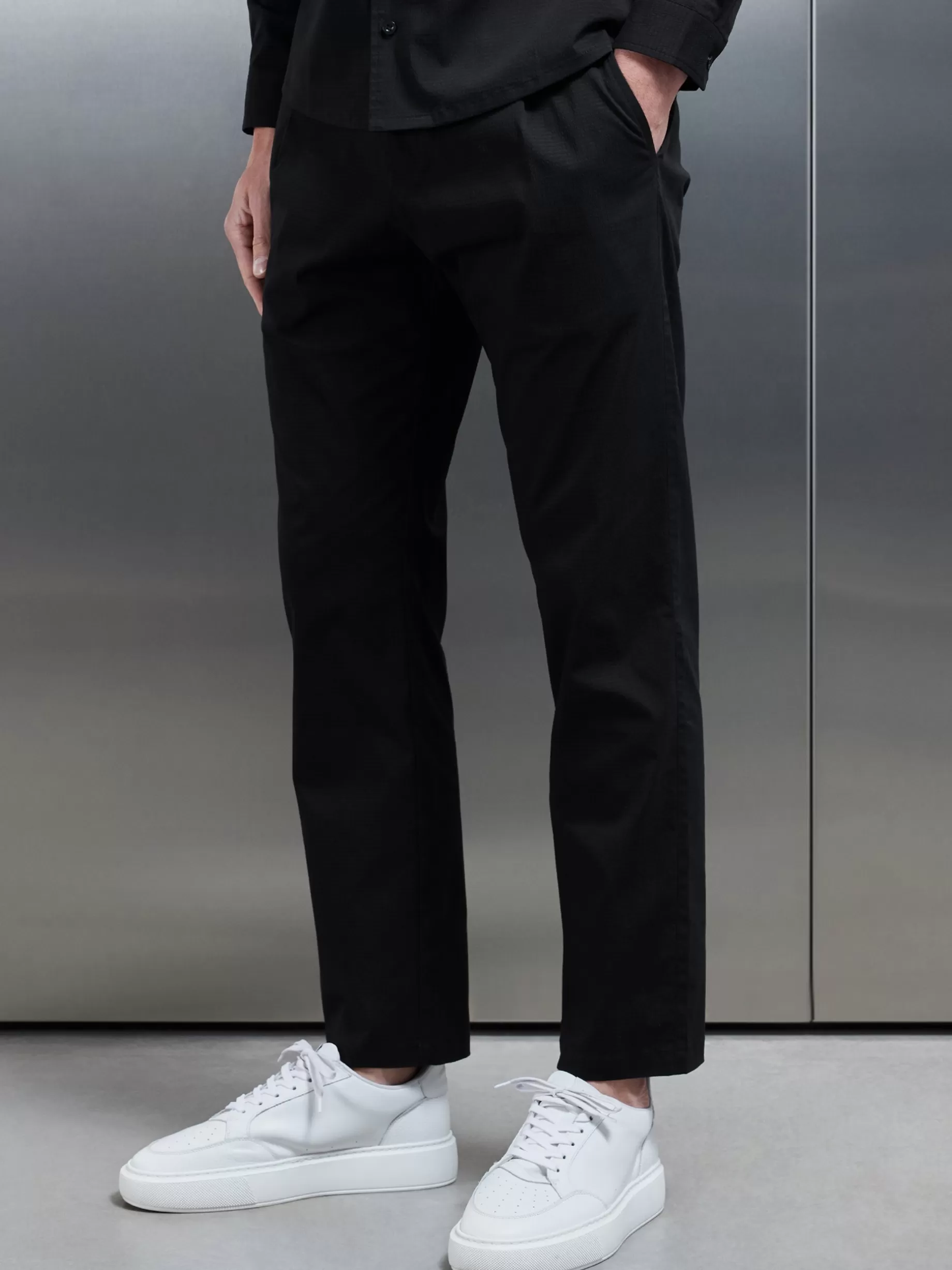 Discount ARNE Seersucker Trouser - Black