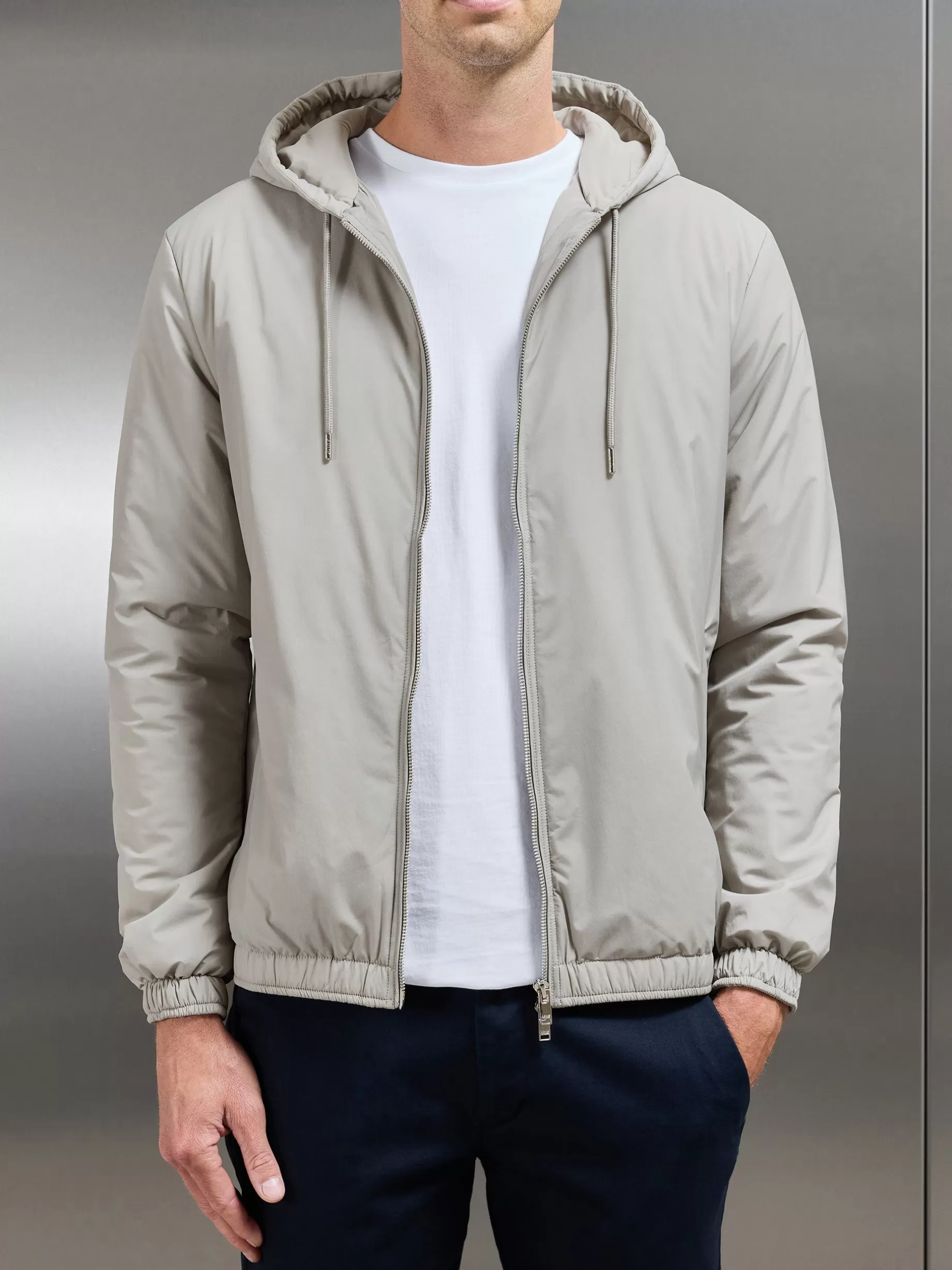 Online ARNE Shell Padded Windbreaker - Stone