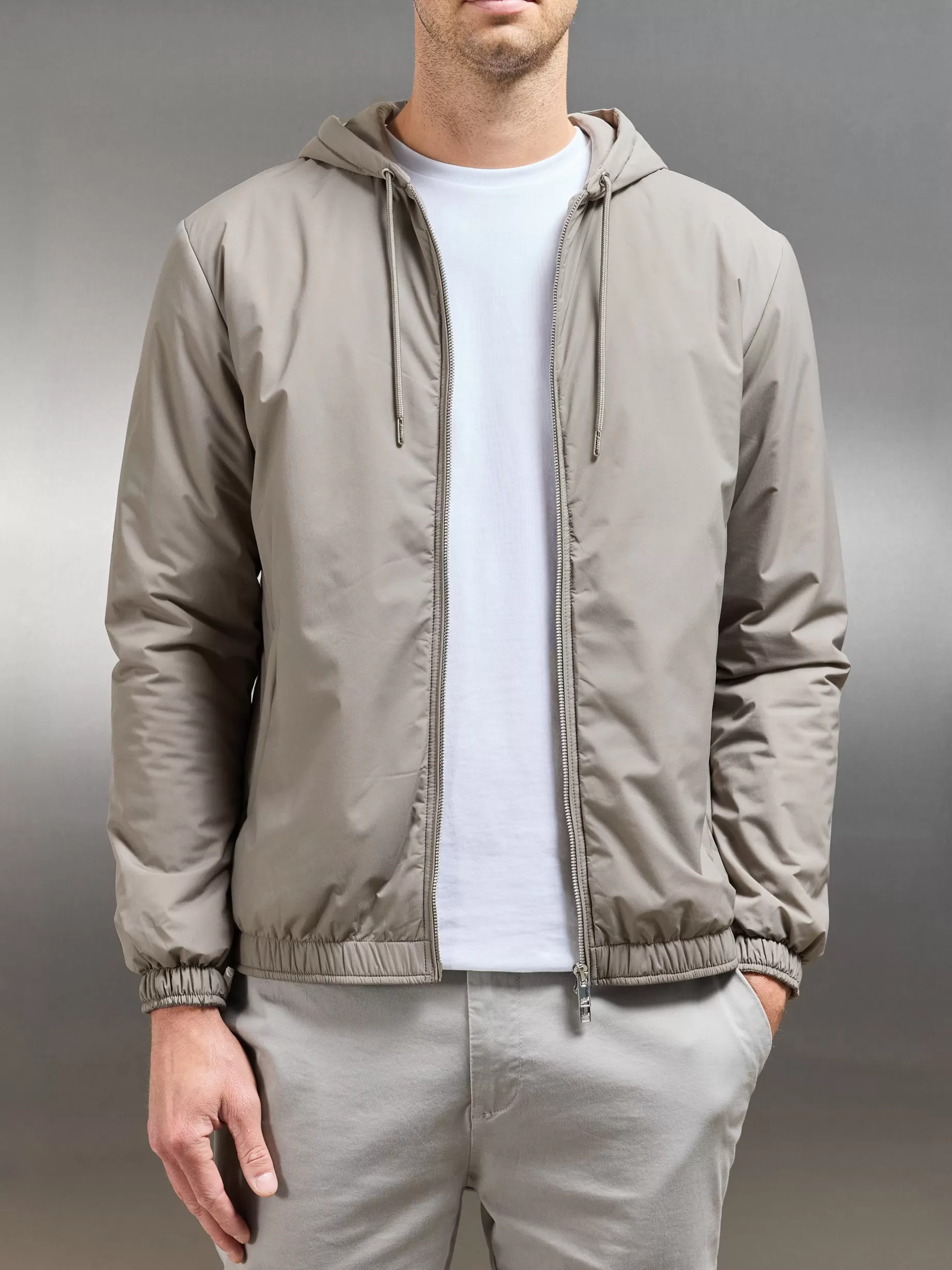 Clearance ARNE Shell Padded Windbreaker - Taupe