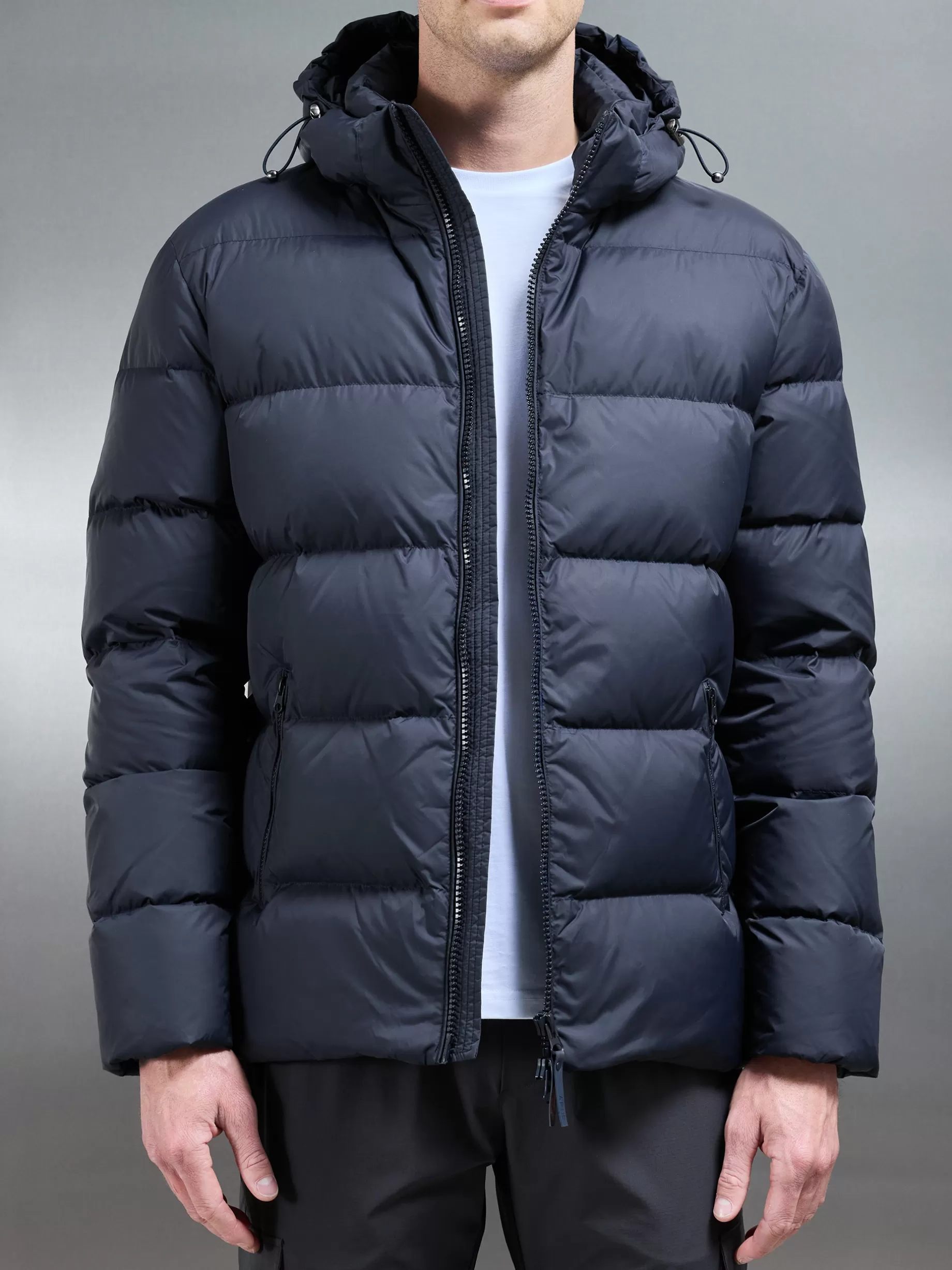 Cheap ARNE Short Down Jacket - Navy