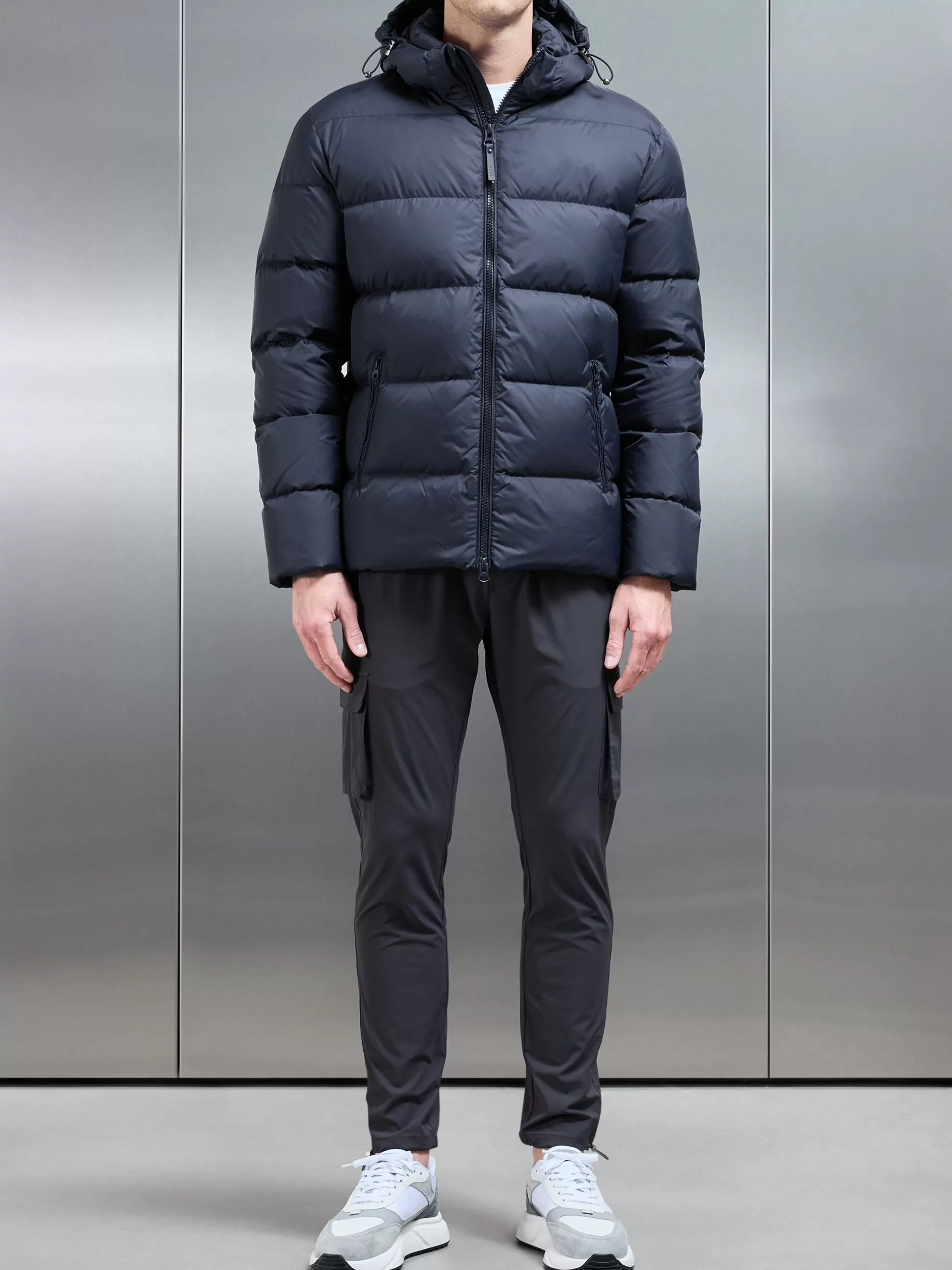 Cheap ARNE Short Down Jacket - Navy