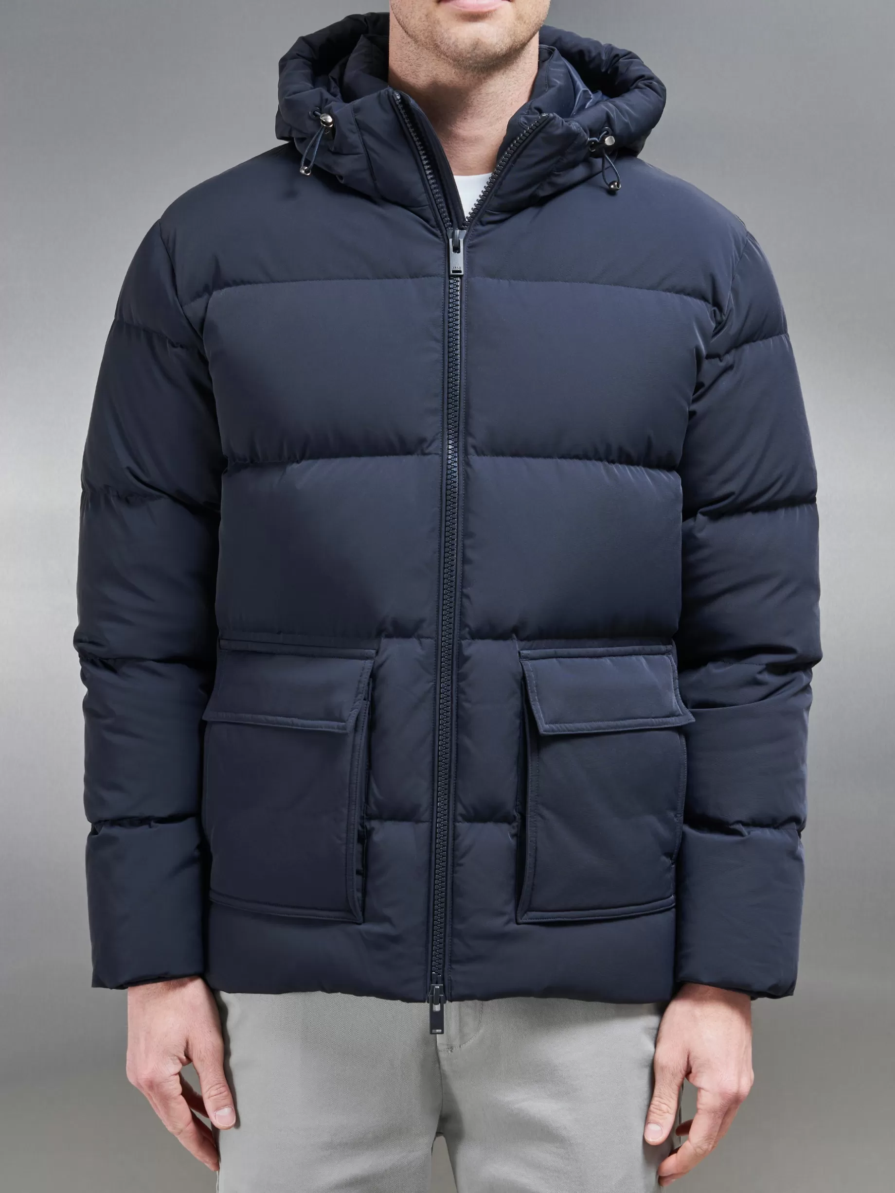 Cheap ARNE Short Down Parka - Navy