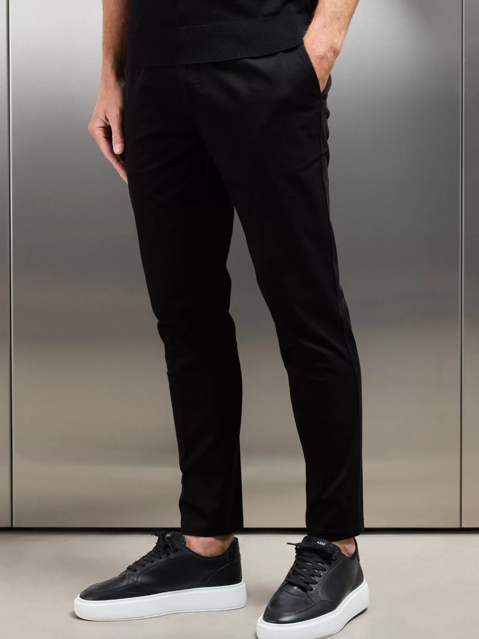 Cheap ARNE Side Adjuster Tailored Chino Trouser - Black