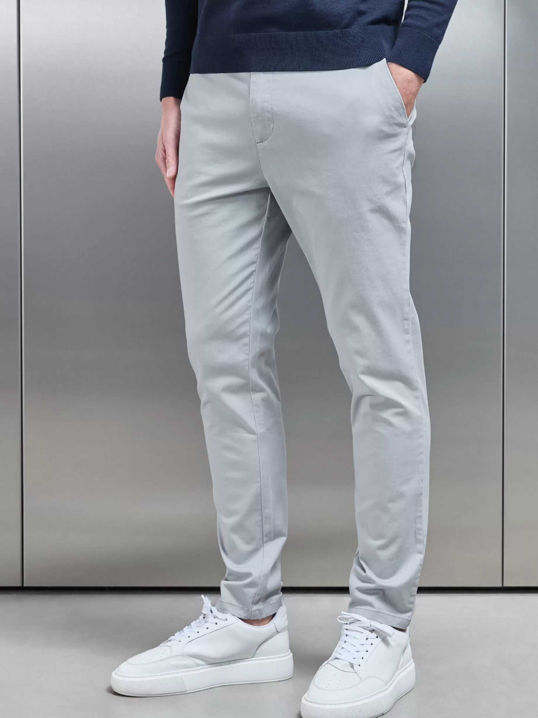 Discount ARNE Slim Fit Chino Trouser - Mid Grey MidGrey