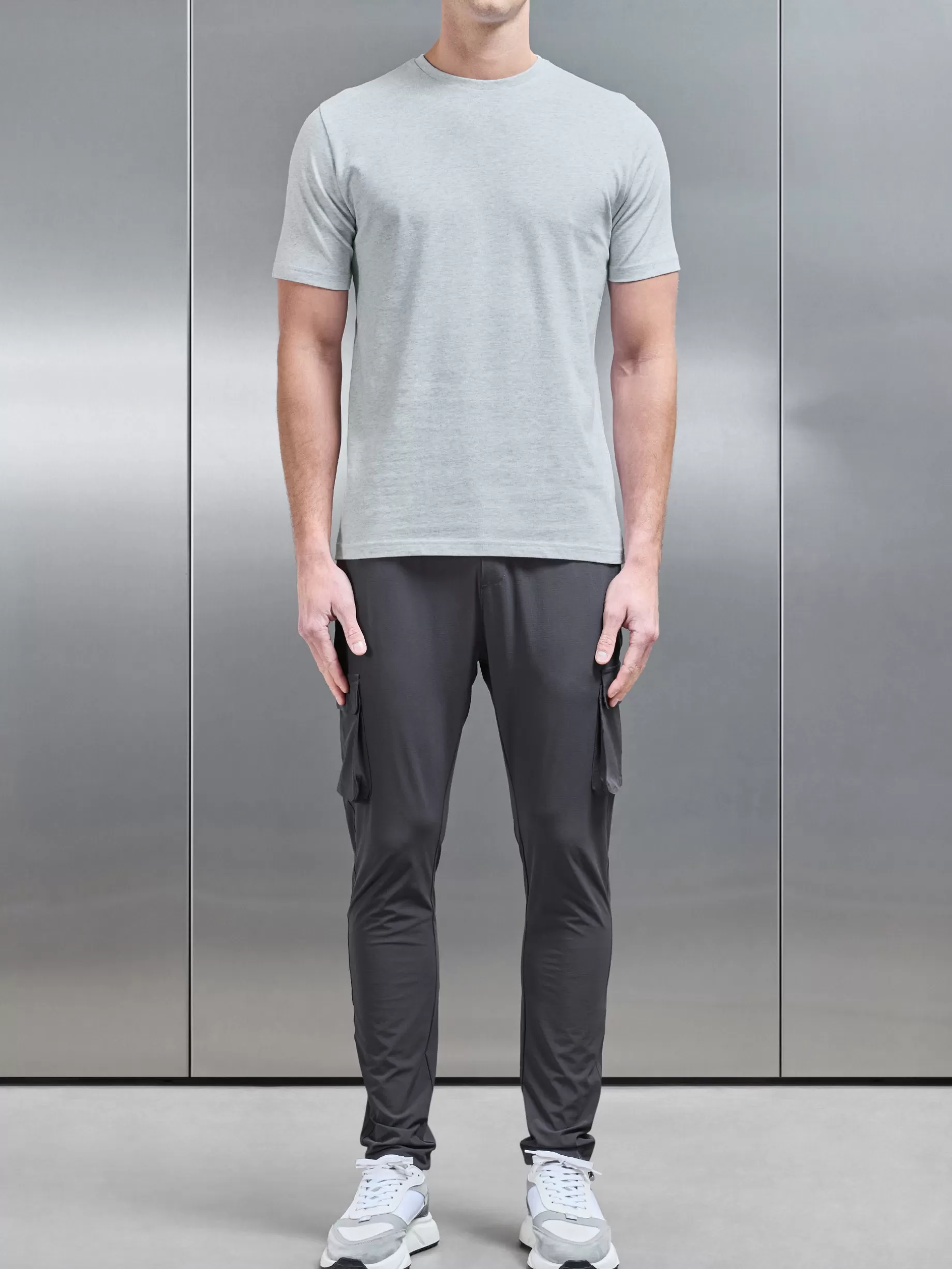 Best ARNE Slim Fit Cotton T-shirt - Marl Grey MarlGrey