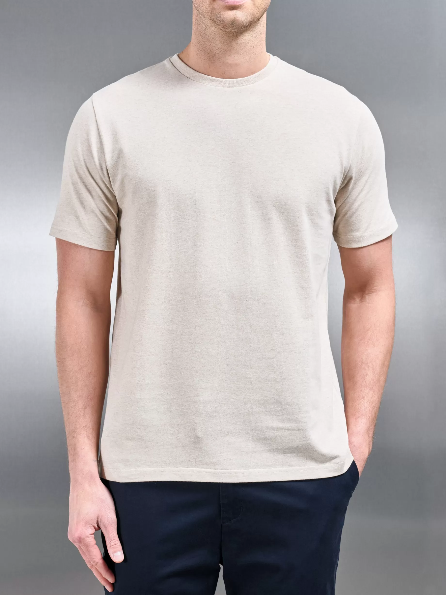 Cheap ARNE Slim Fit Cotton T-Shirt - Oatmeal Marl OatmealMarl