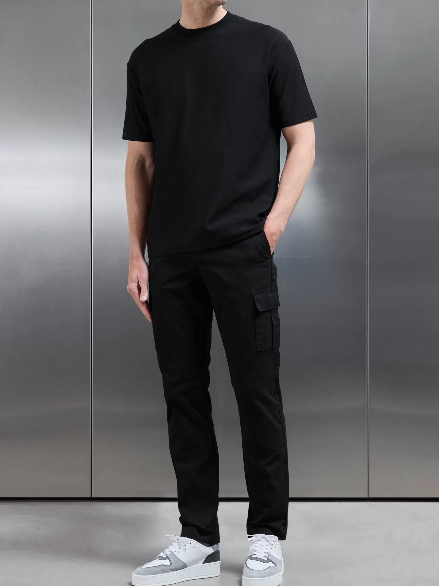 Hot ARNE Smart Relaxed Cotton Cargo Pant - Black