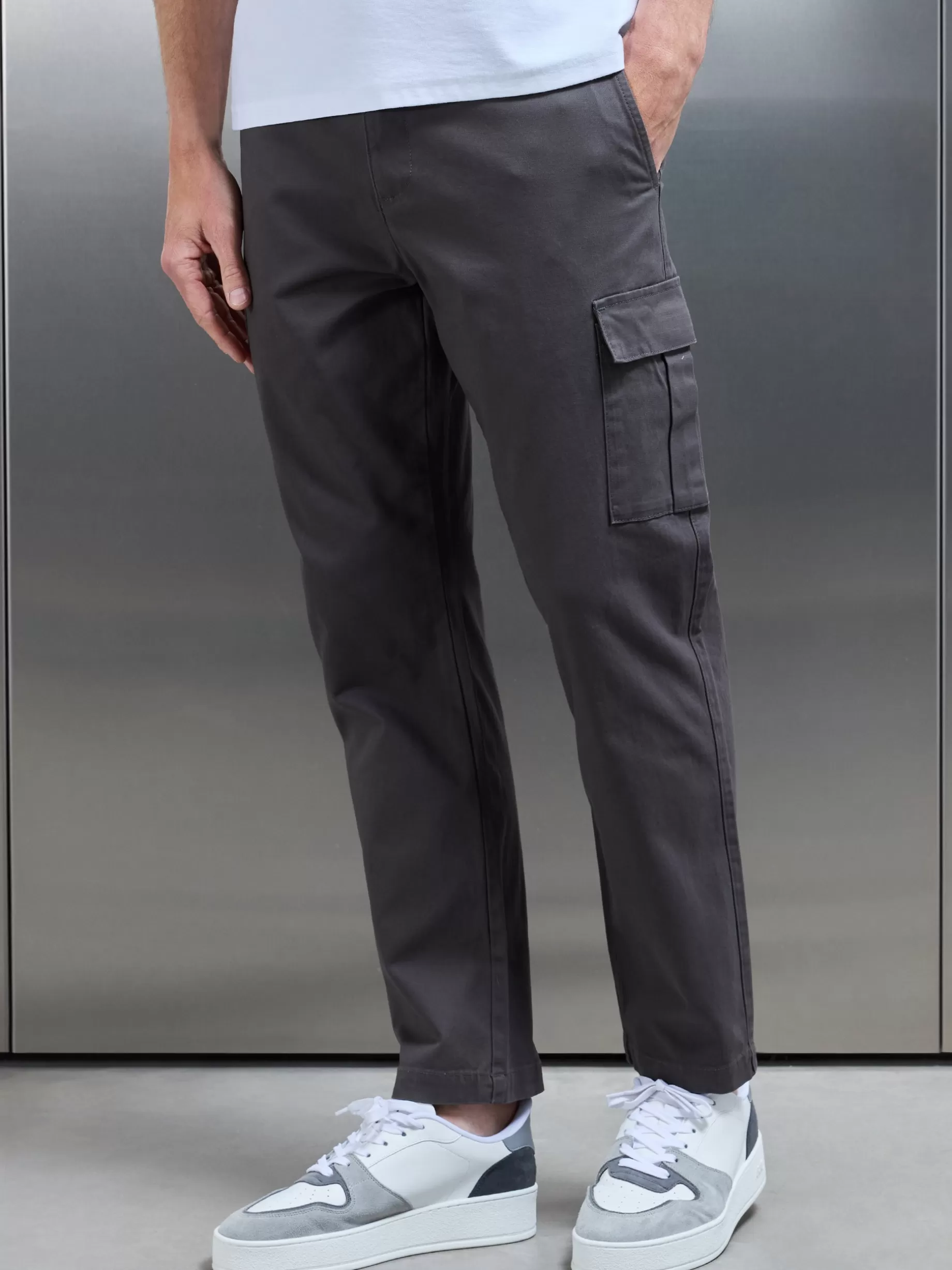 Best ARNE Smart Relaxed Cotton Cargo Pant - Grey