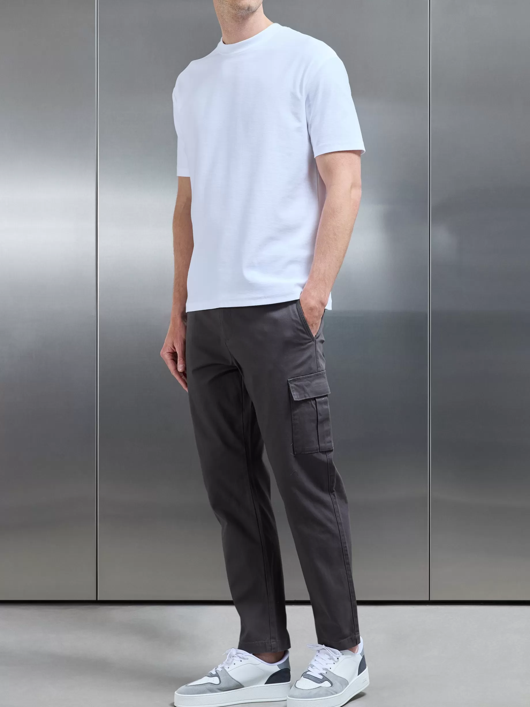 Best ARNE Smart Relaxed Cotton Cargo Pant - Grey