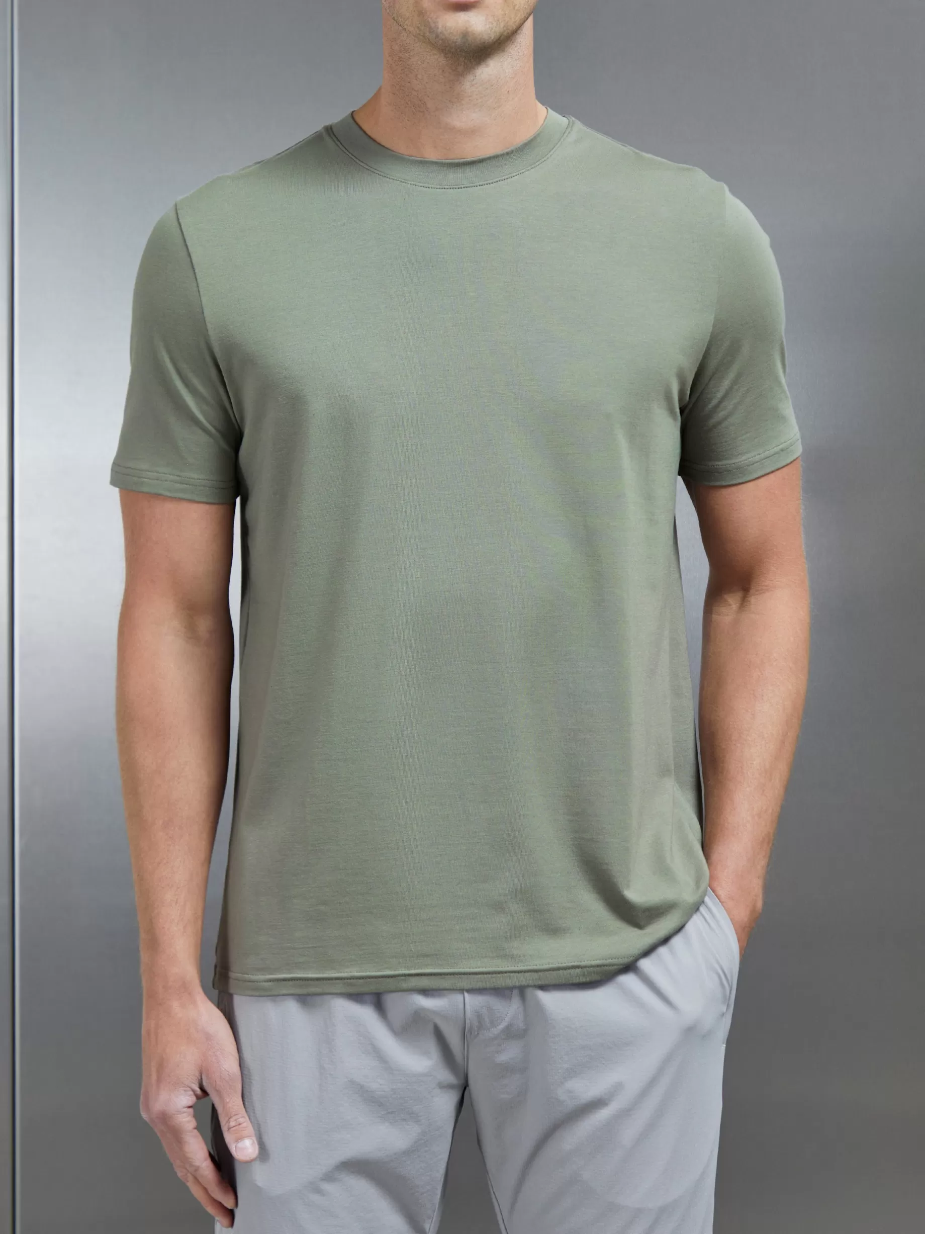 Cheap ARNE Stretch Cotton Modal T-Shirt - Sage