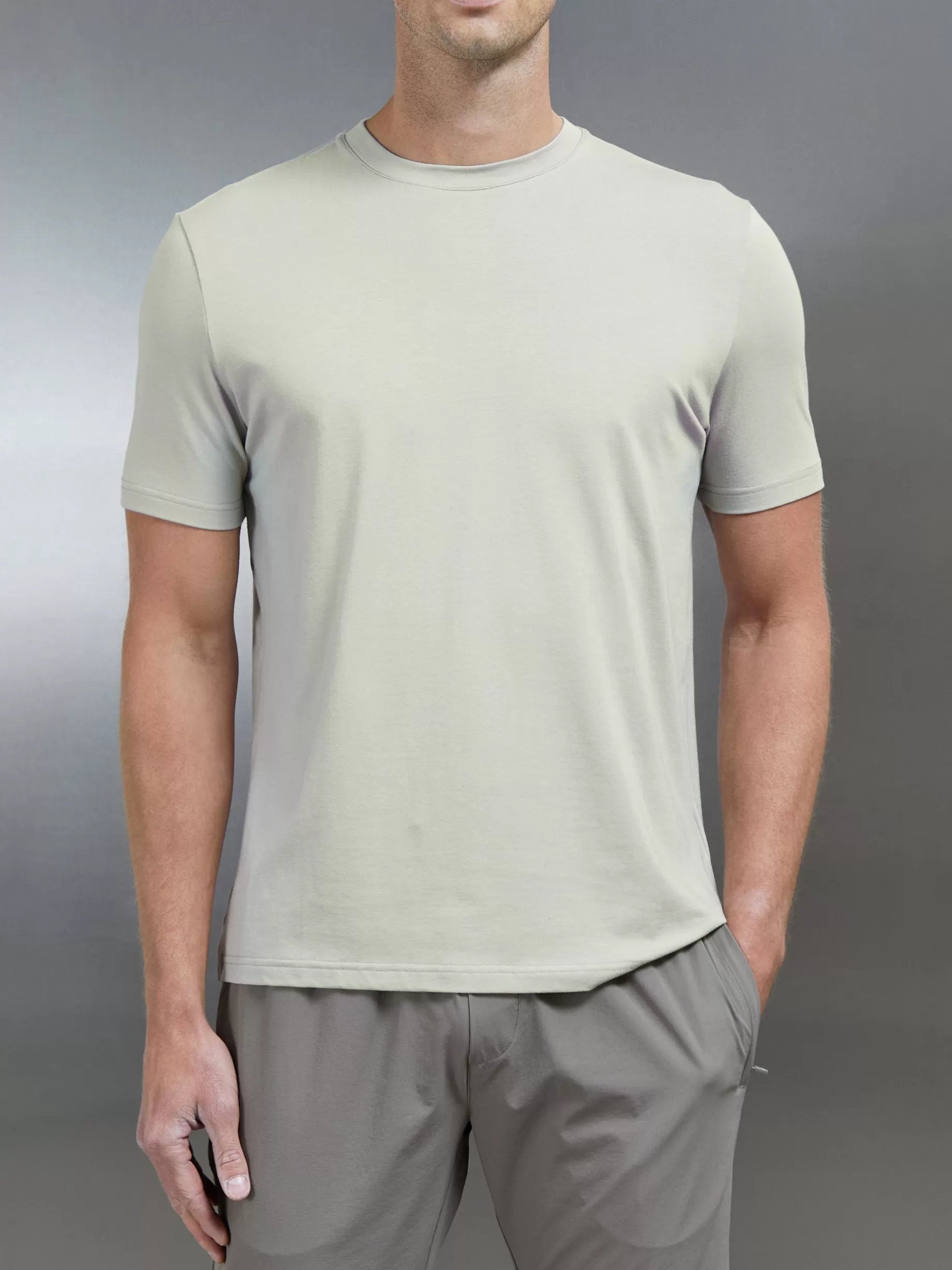 Outlet ARNE Stretch Cotton Modal T-Shirt - Stone