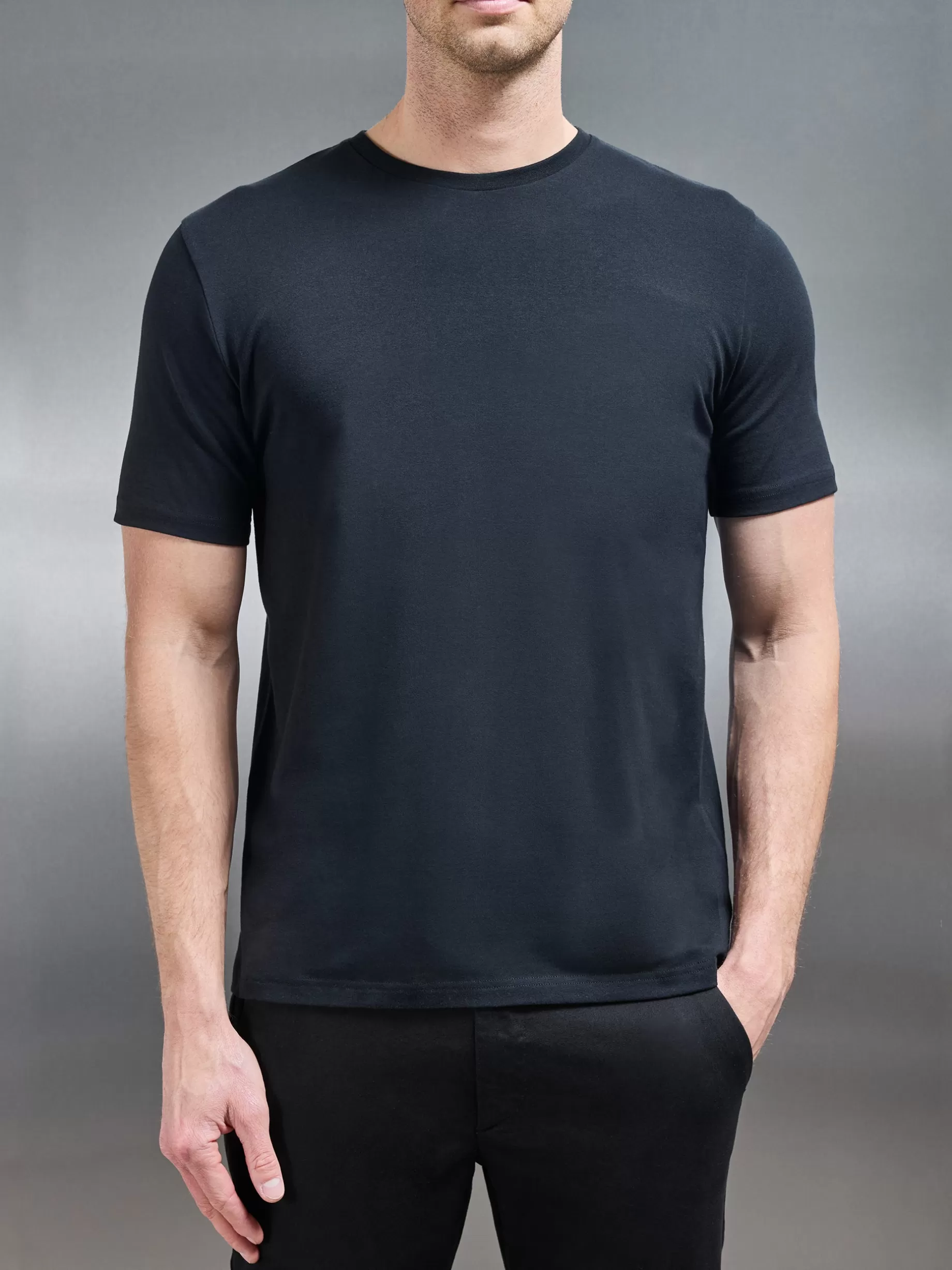 Best Sale ARNE Stretch Slim Fit Cotton T-Shirt - Black