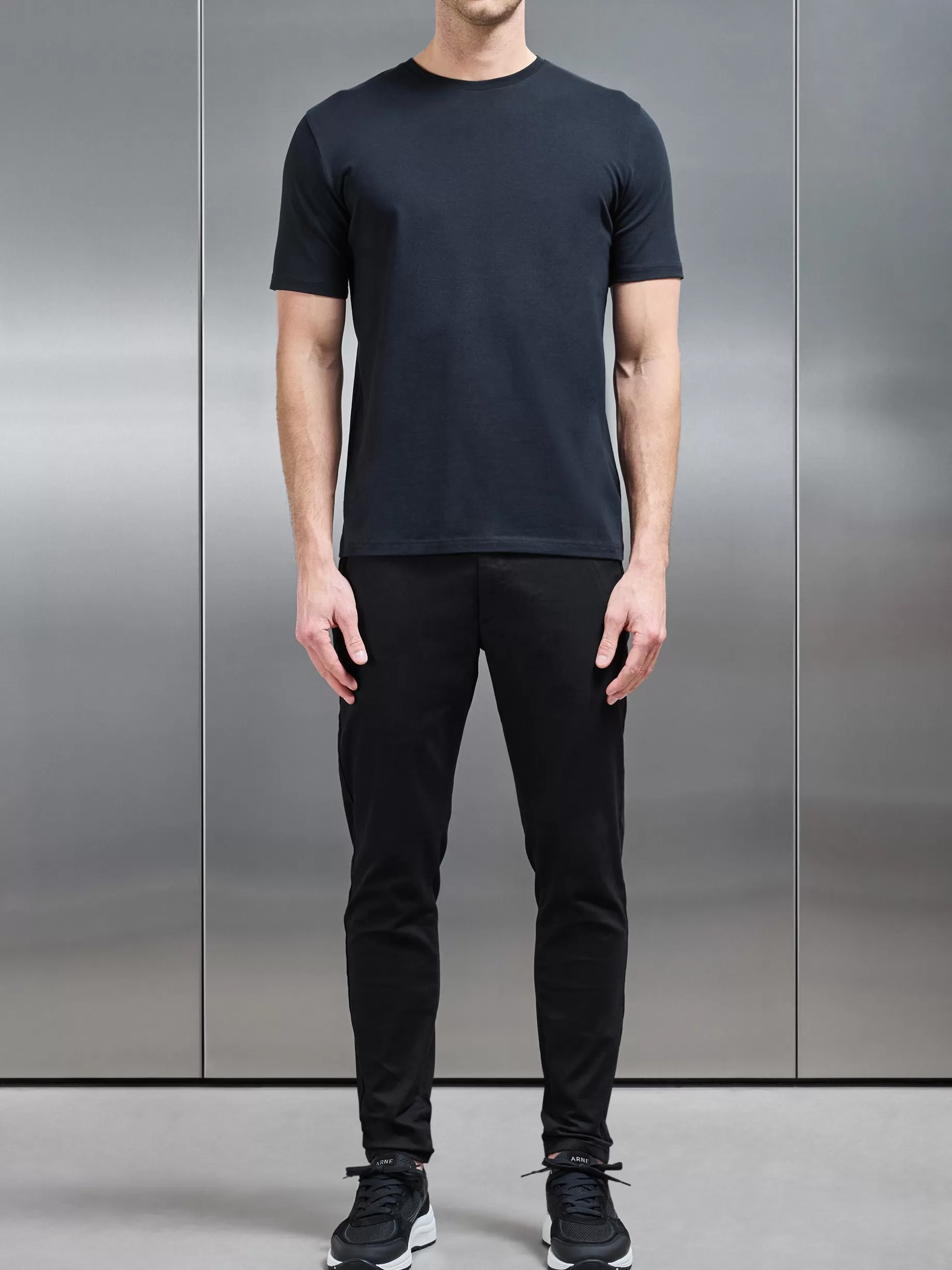 Best Sale ARNE Stretch Slim Fit Cotton T-Shirt - Black