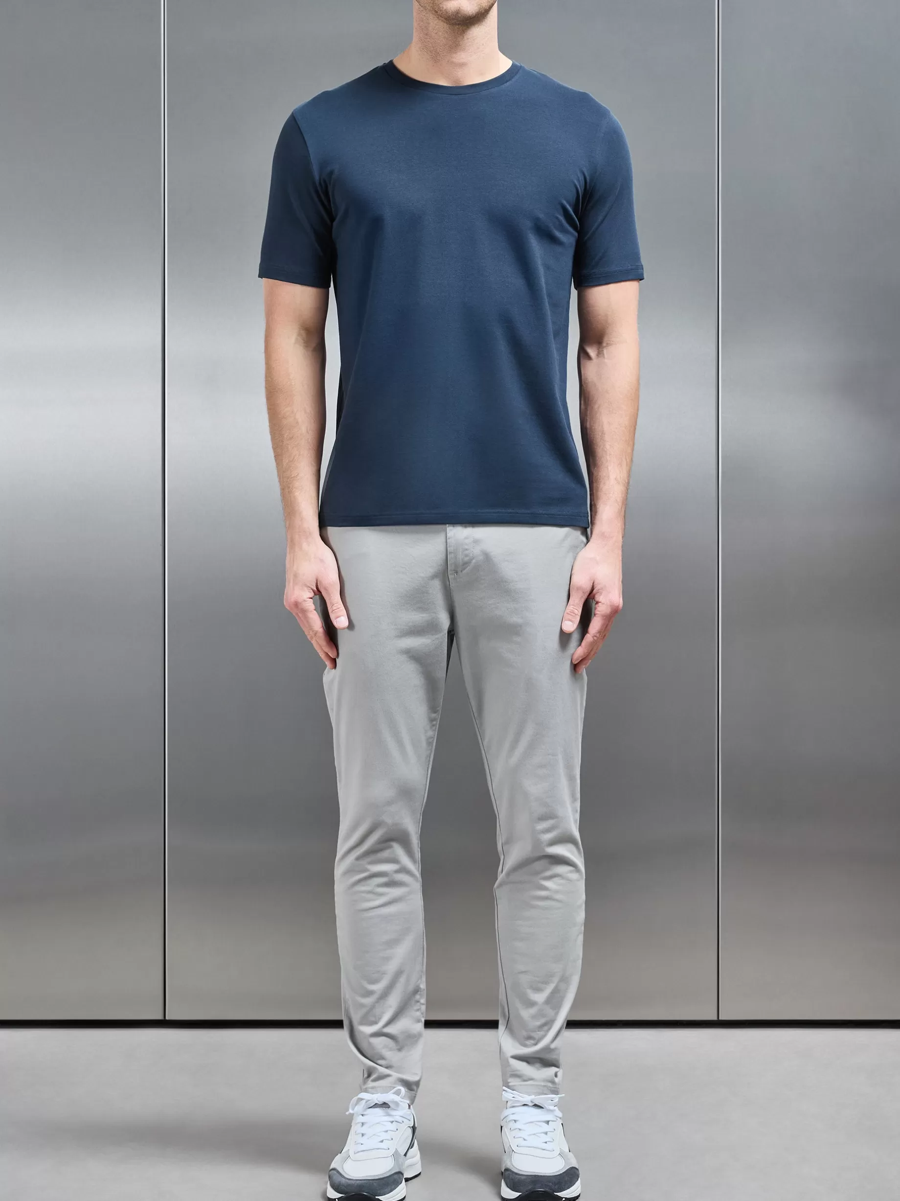 Online ARNE Stretch Slim Fit Cotton T-Shirt - Navy