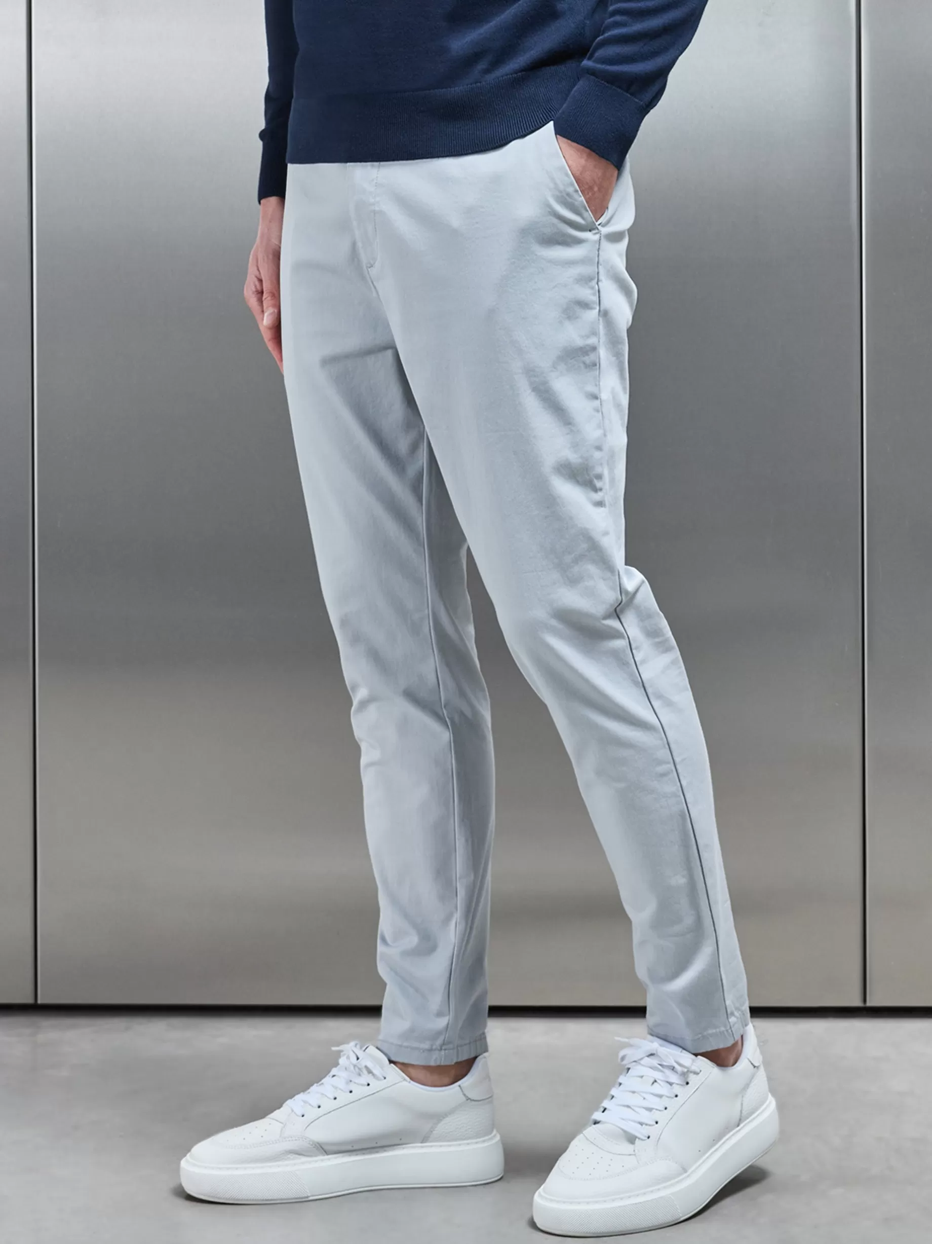 Best Sale ARNE Tailored Chino Trouser - Mid Grey MidGrey