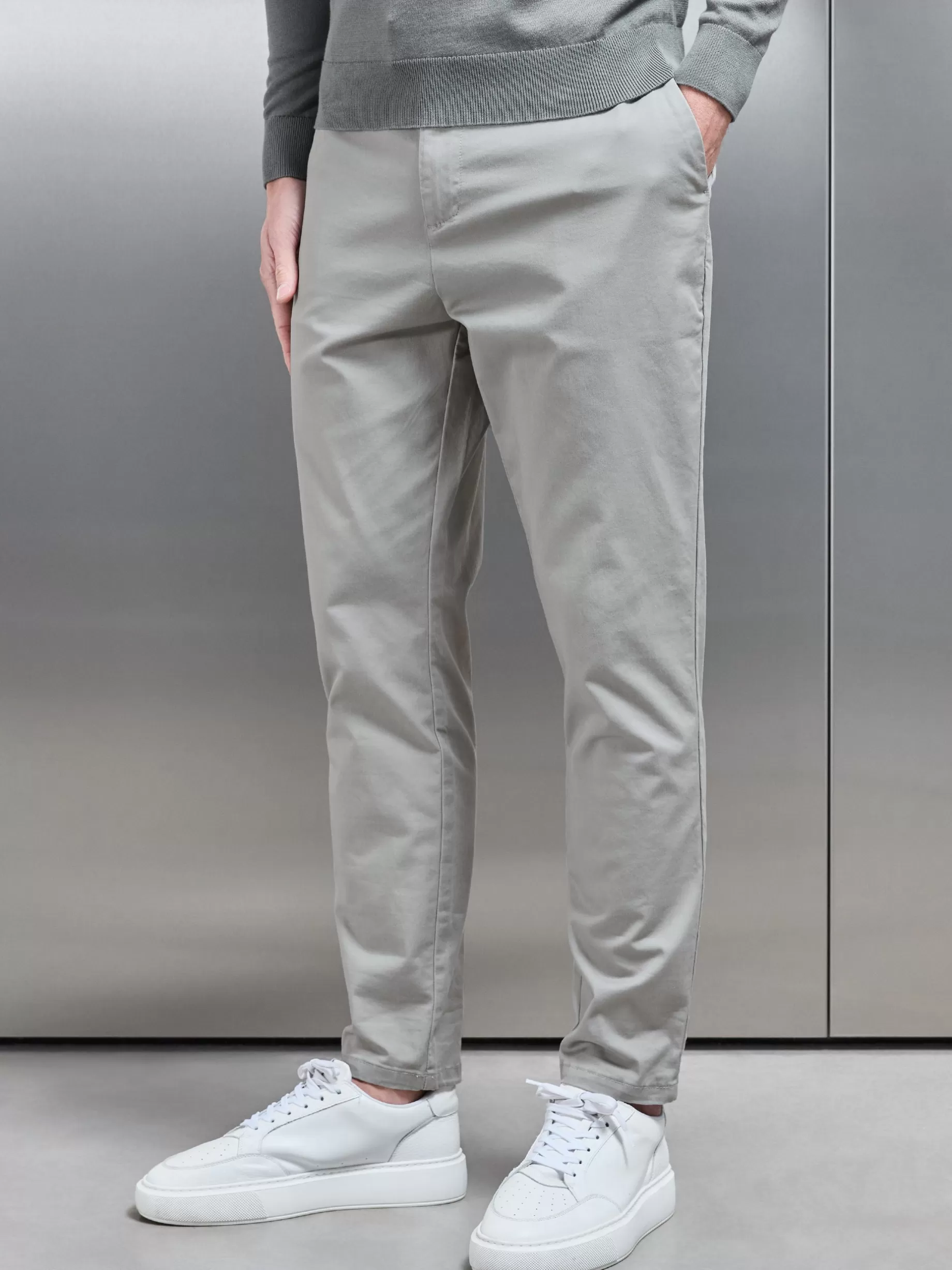 Sale ARNE Tailored Chino Trouser - Stone