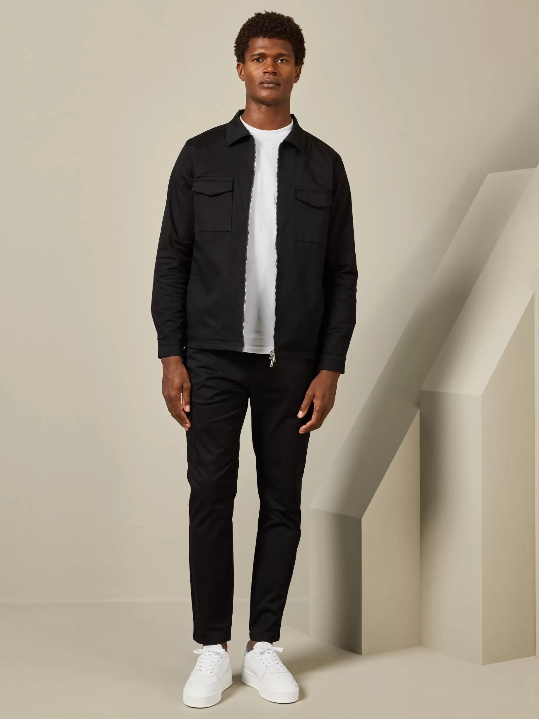 Best Sale ARNE Tailored Cotton Cargo Jacket - Black