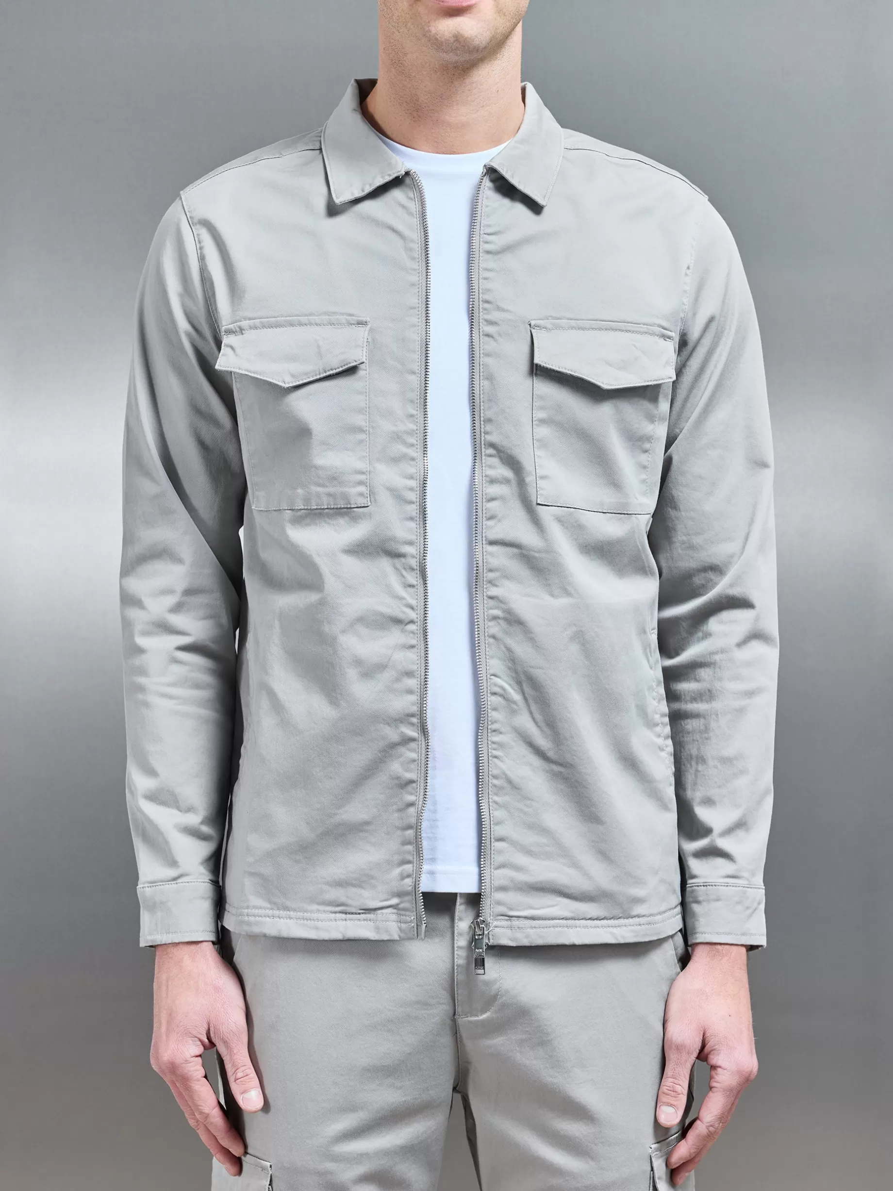 Best Sale ARNE Tailored Cotton Cargo Jacket - Stone