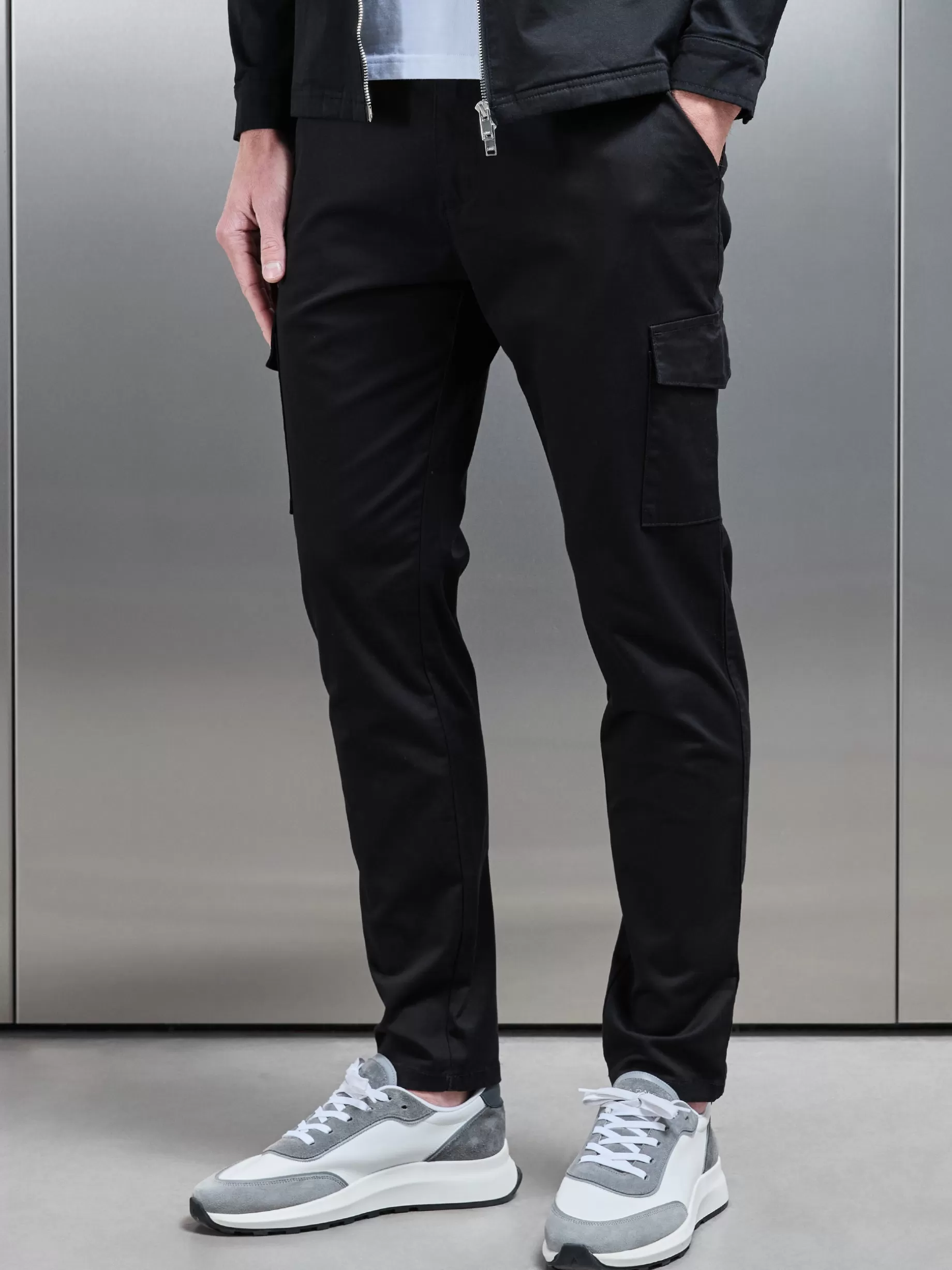 Hot ARNE Tailored Cotton Cargo Pant - Black