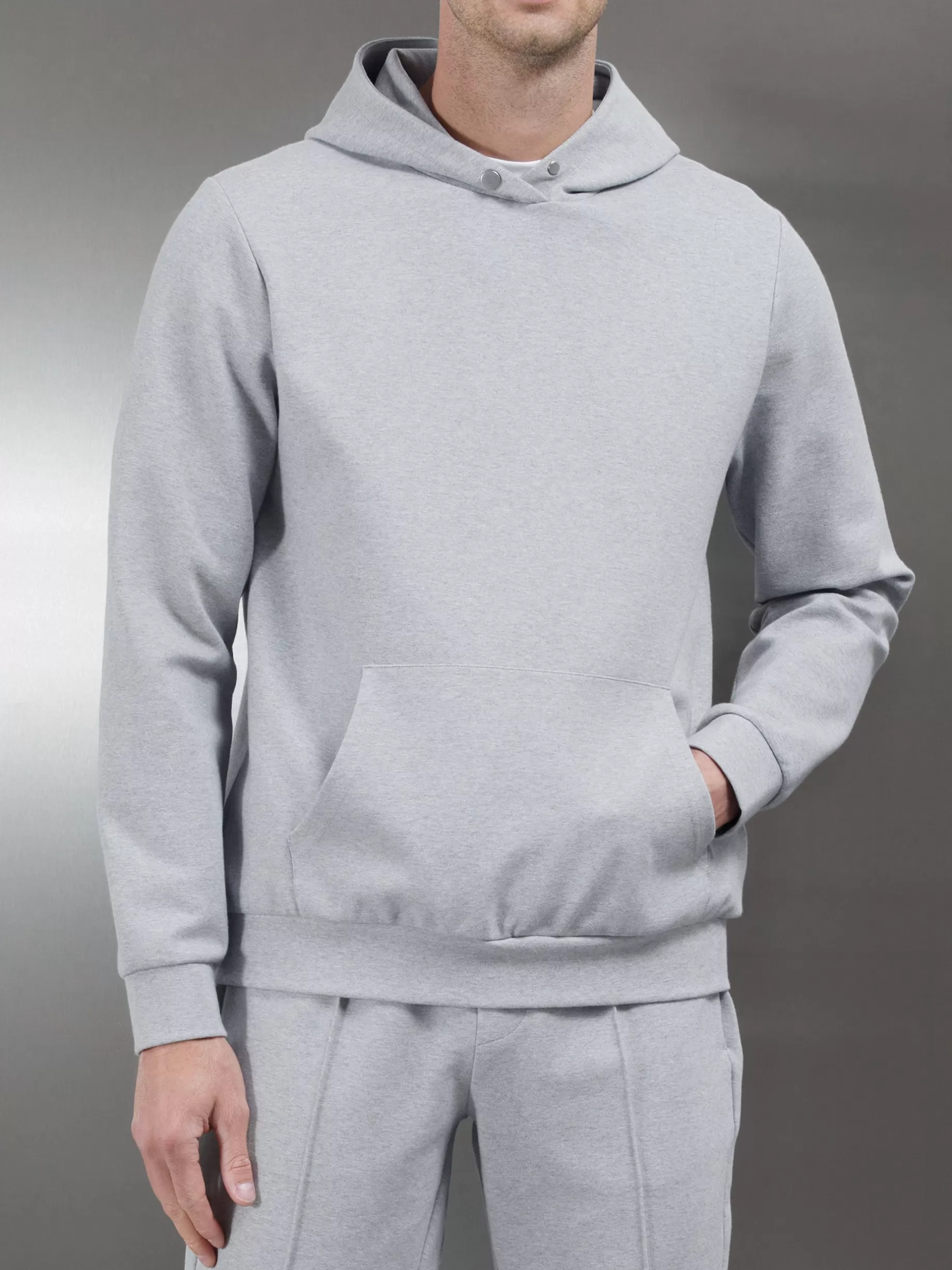 Store ARNE Technical Jersey Hoodie - Marl Grey MarlGrey