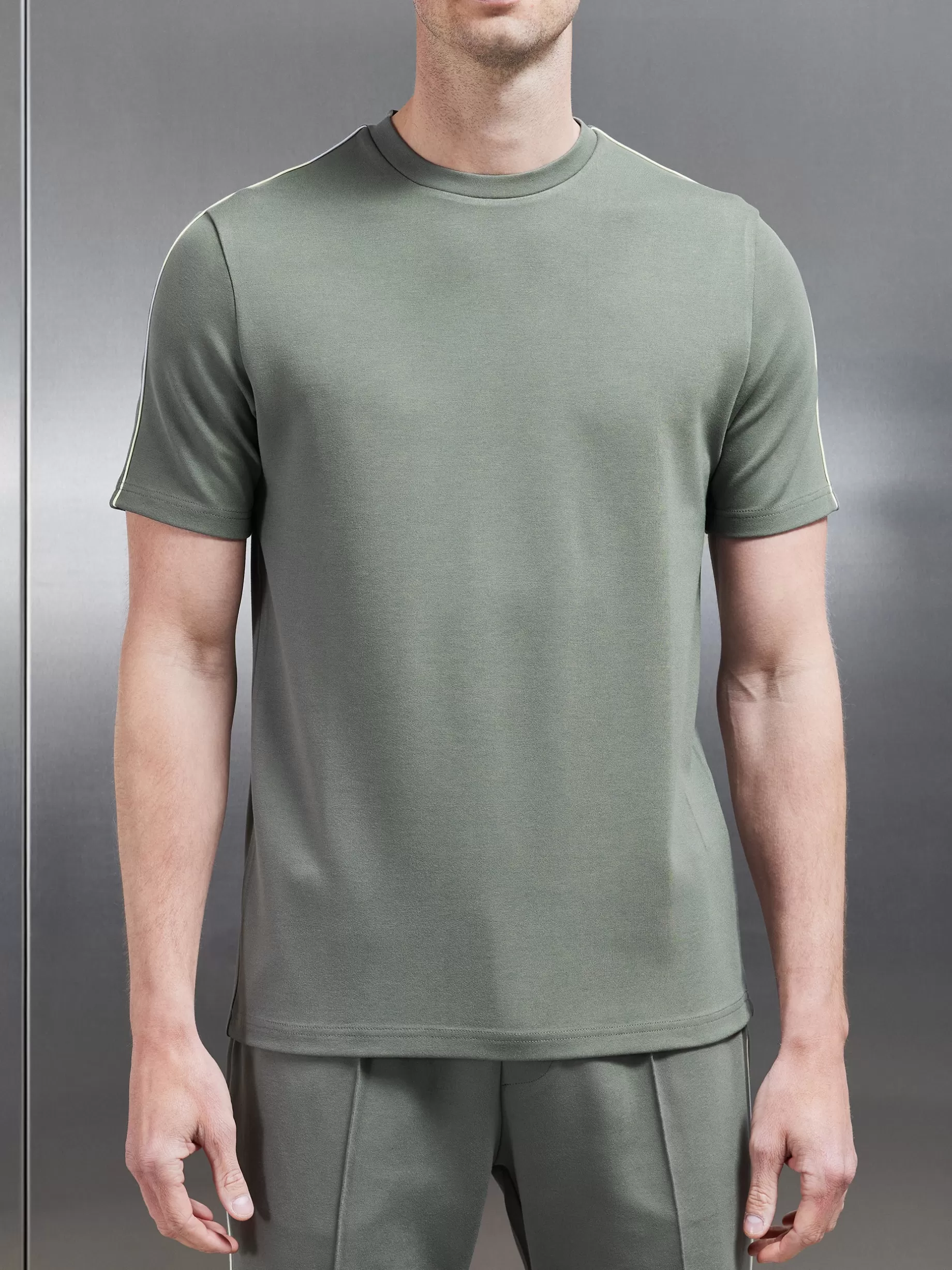 Flash Sale ARNE Technical Jersey Piping T-Shirt - Olive