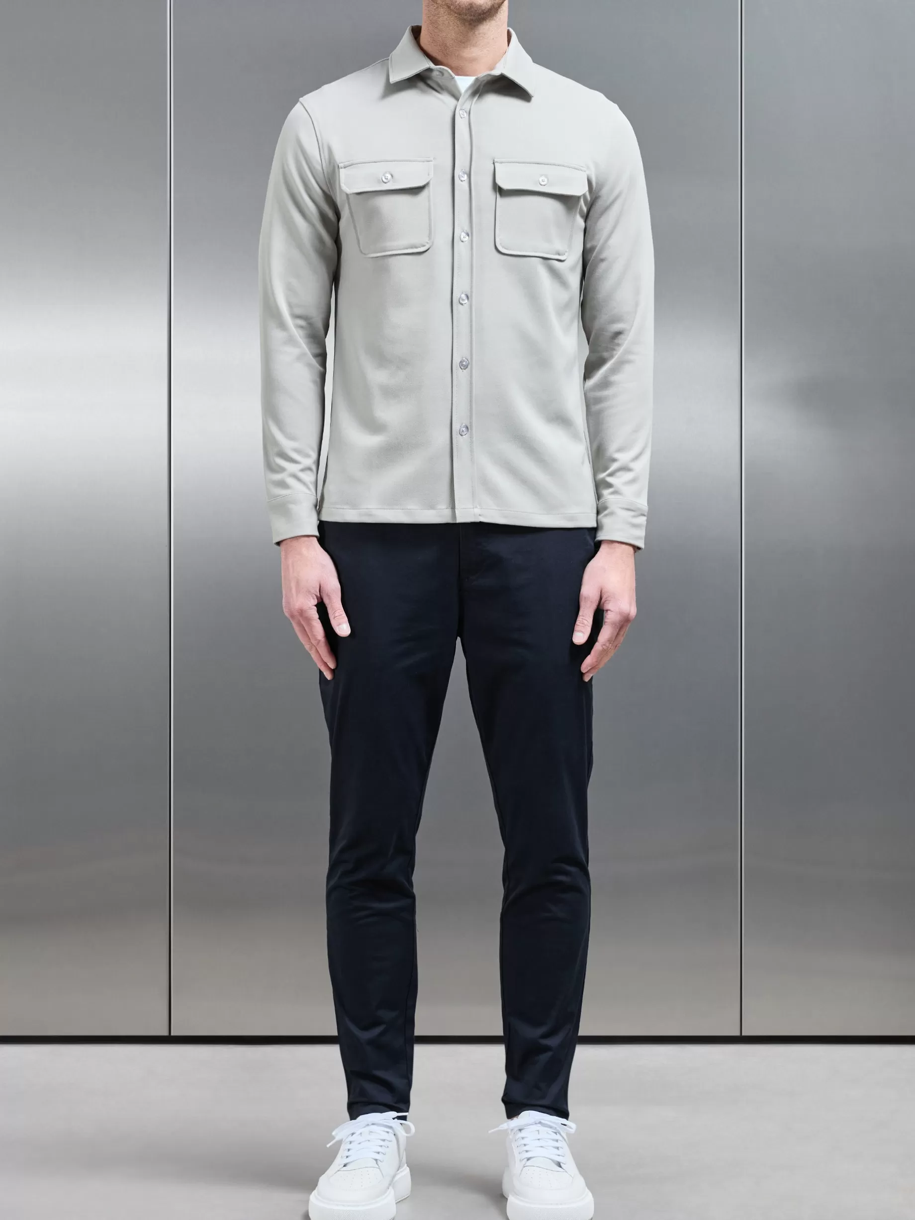 Shop ARNE Textured Overshirt - Stone