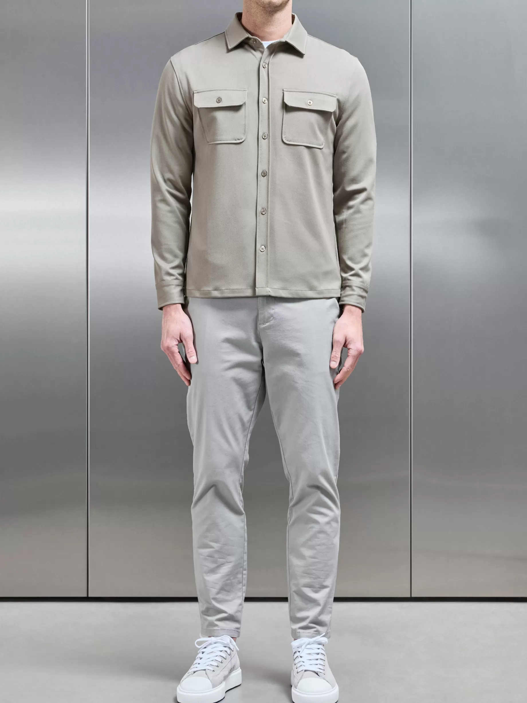 Best ARNE Textured Overshirt - Taupe