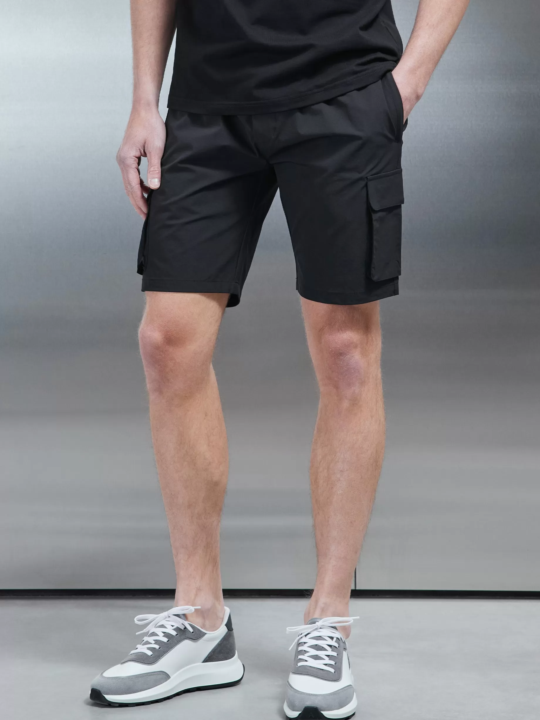 Shop ARNE Utility Cargo Short - Black