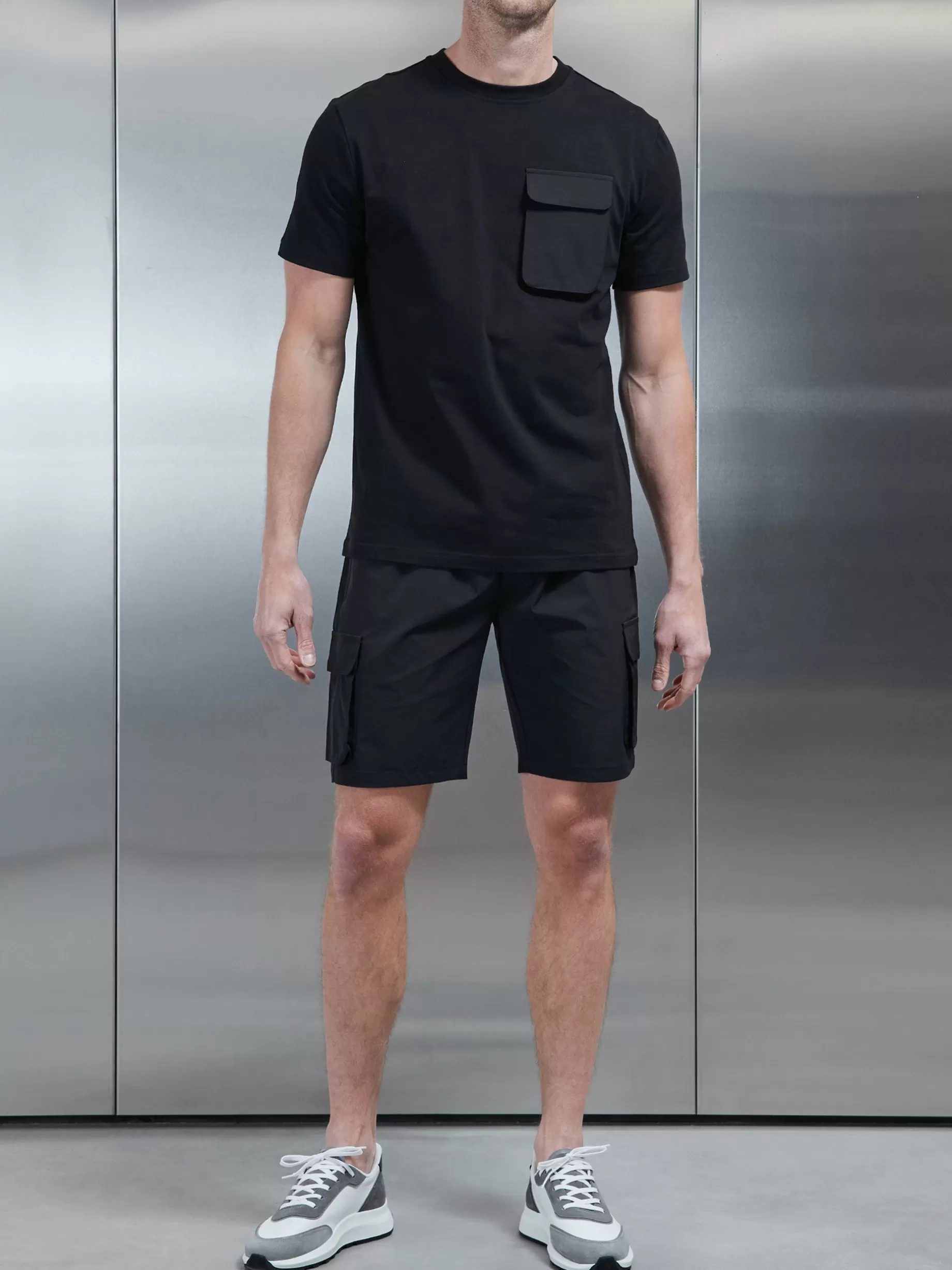 Shop ARNE Utility Cargo Short - Black