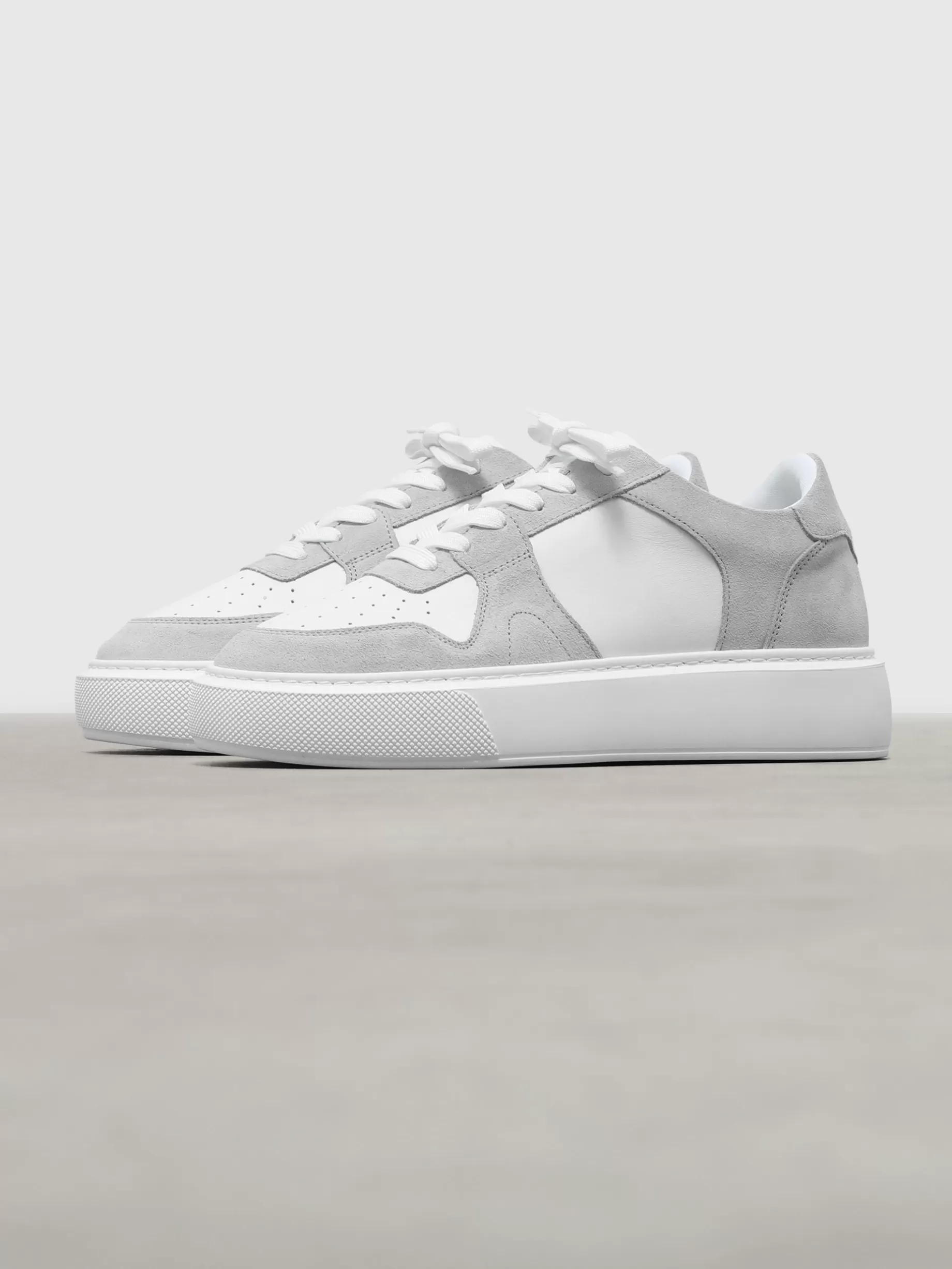 Sale ARNE Womens Court Trainer - White Mid Grey WhiteMidGrey