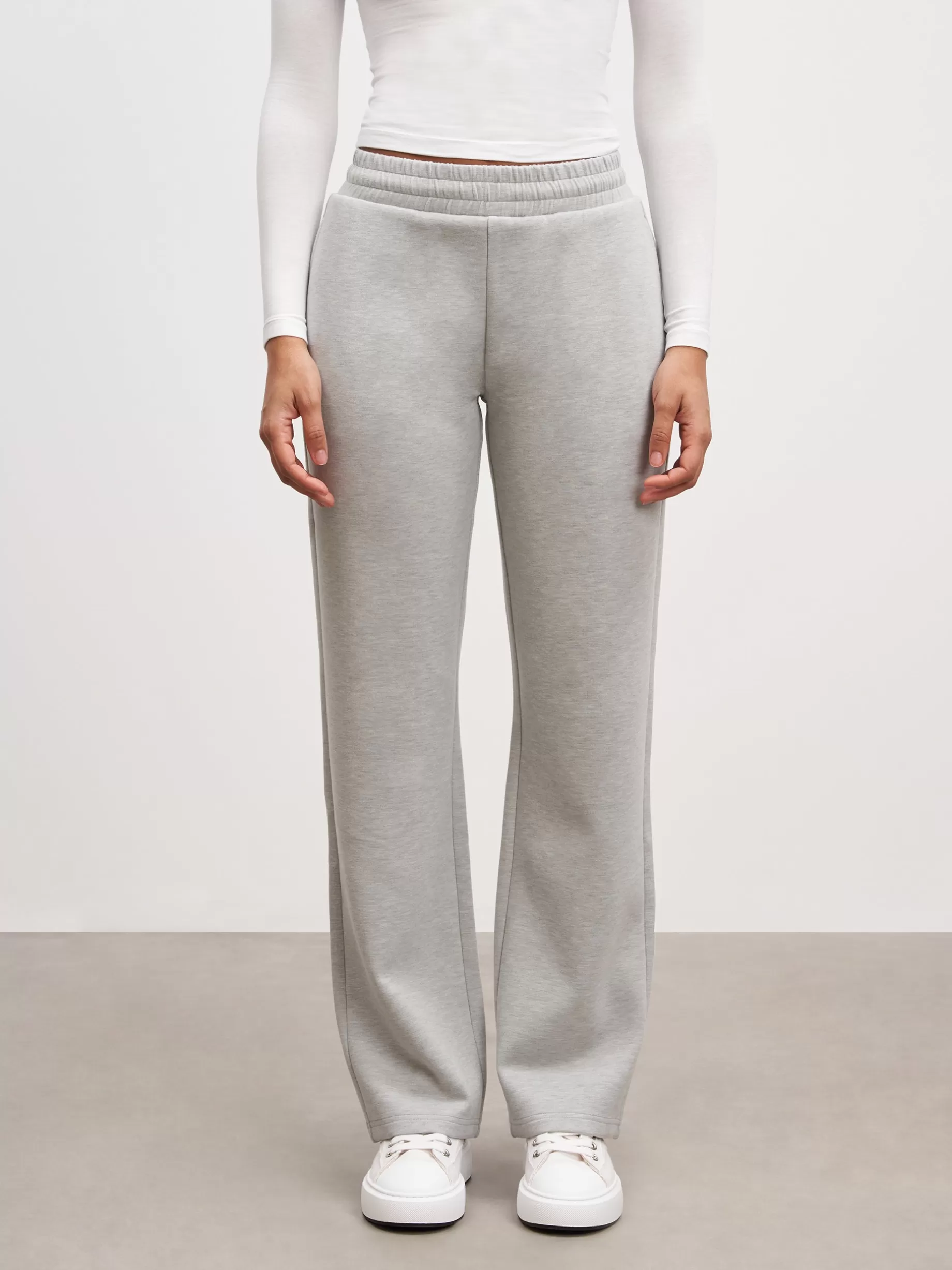 Shop ARNE Womens Knitted Straight Leg Jogger - Marl Grey MarlGrey