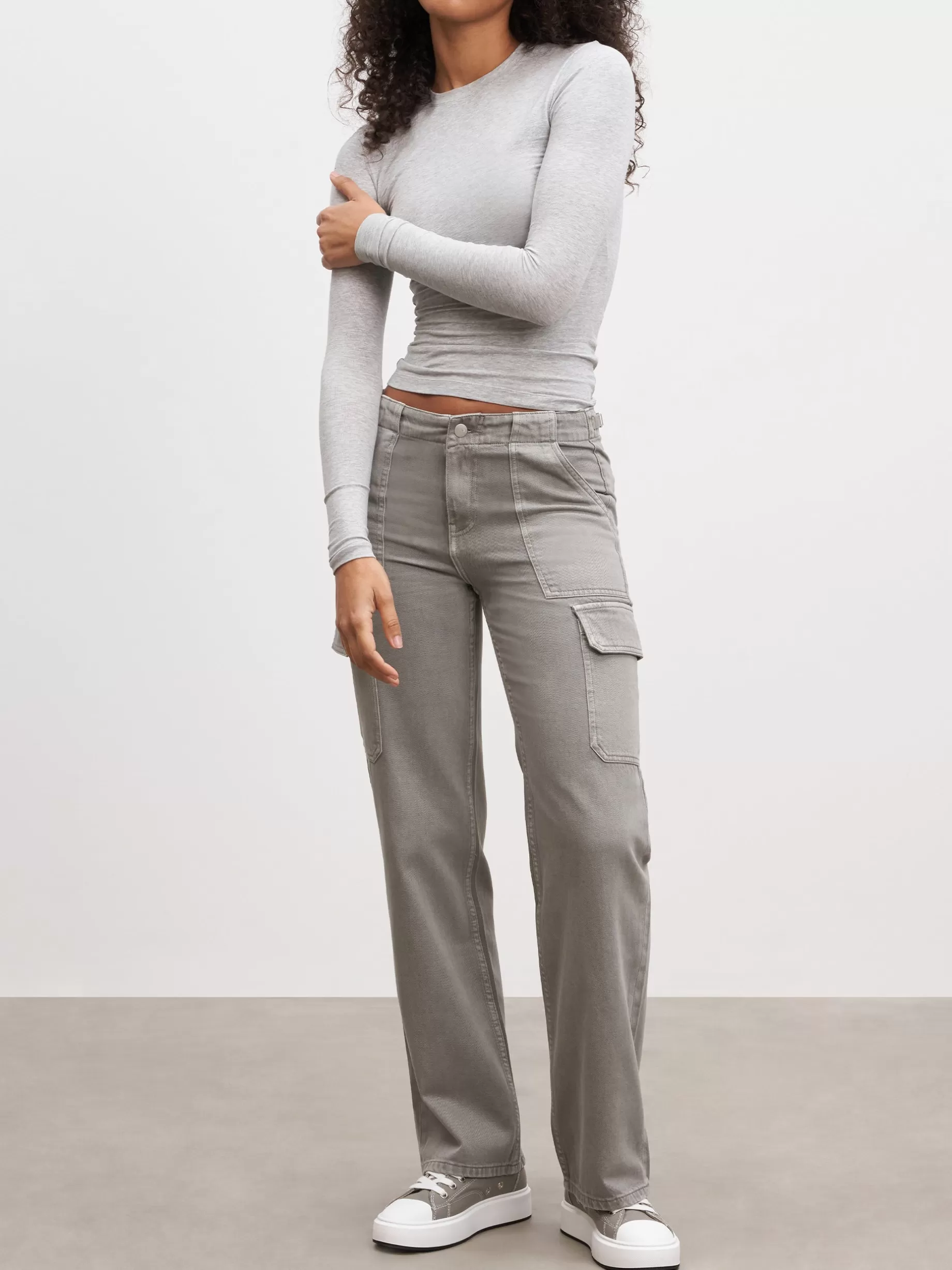 Fashion ARNE Womens Mid Rise Cargo Pant - Grey