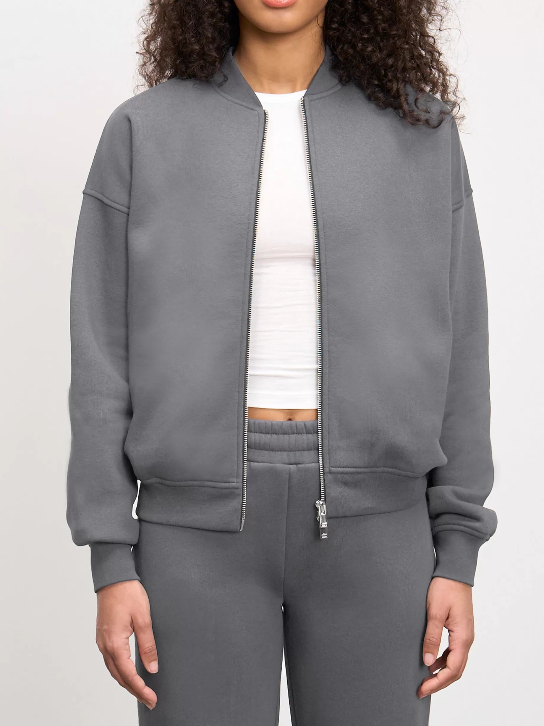 Outlet ARNE Womens Neoprene Bomber Jacket - Grey