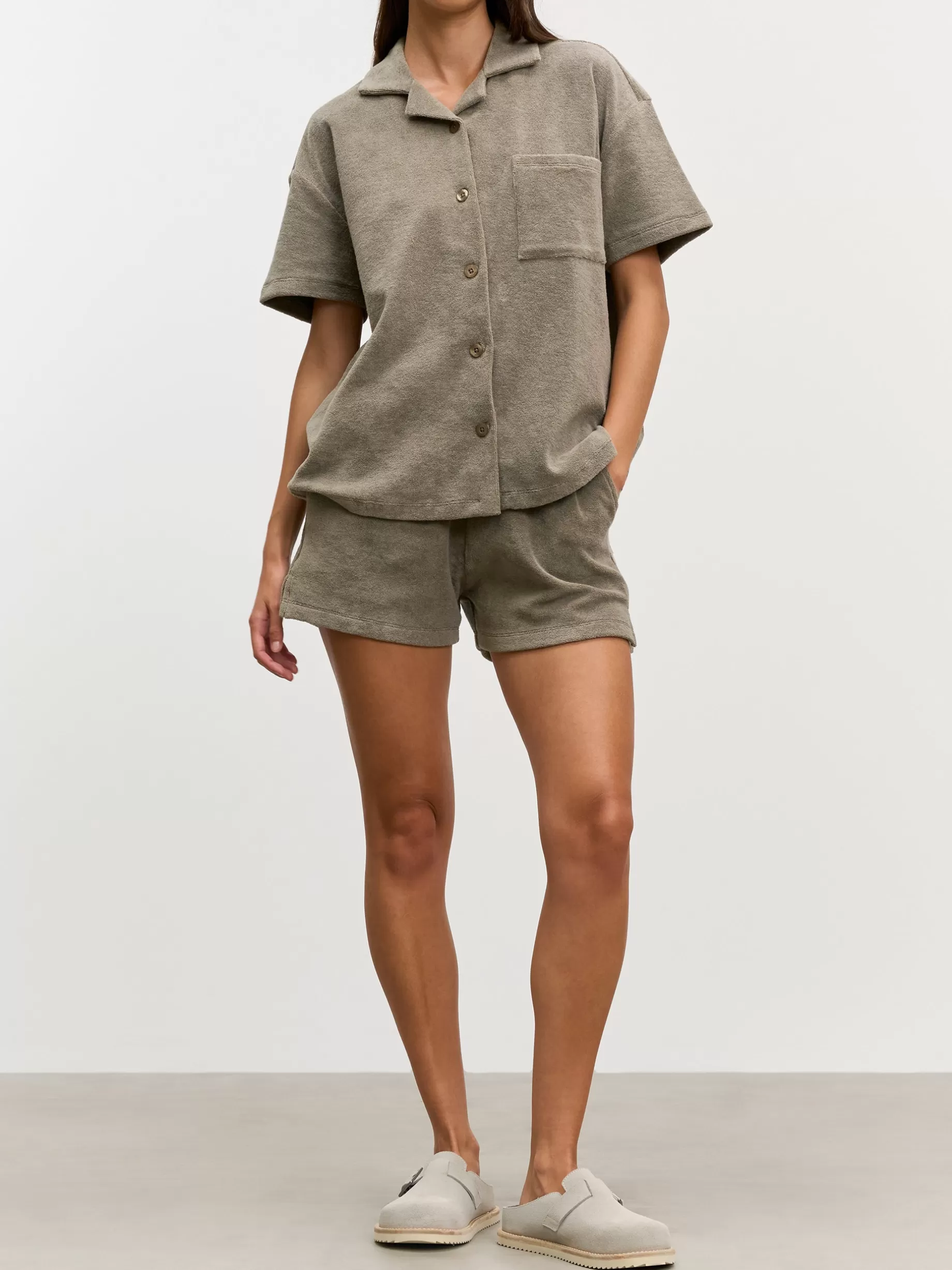 Discount ARNE Womens Towelling Short - Taupe