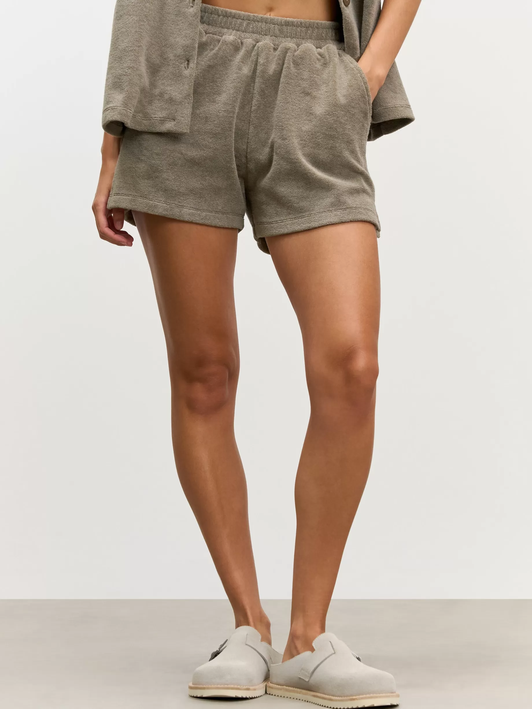 Discount ARNE Womens Towelling Short - Taupe