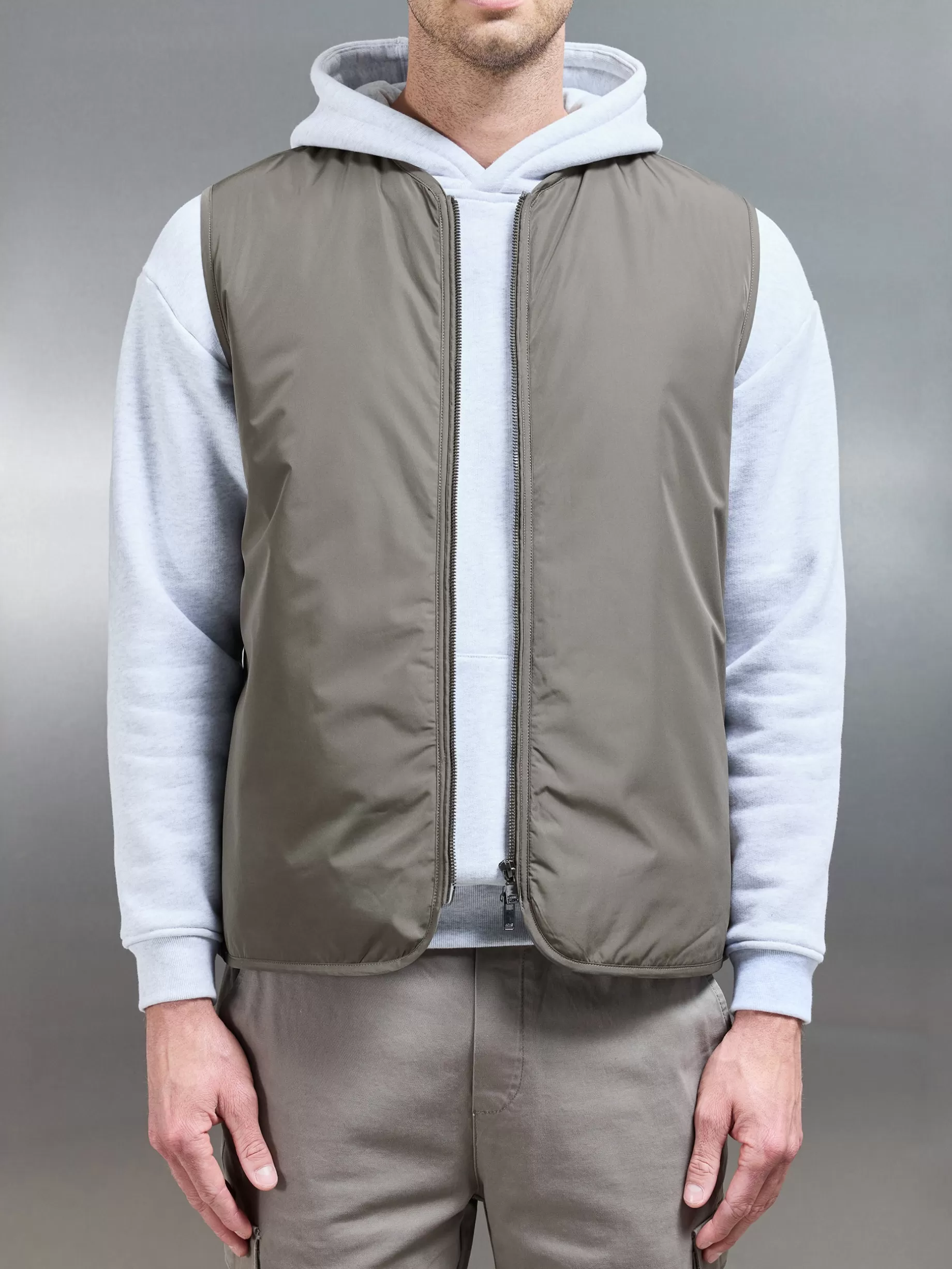 New ARNE Zip Through Padded Vest - Olive